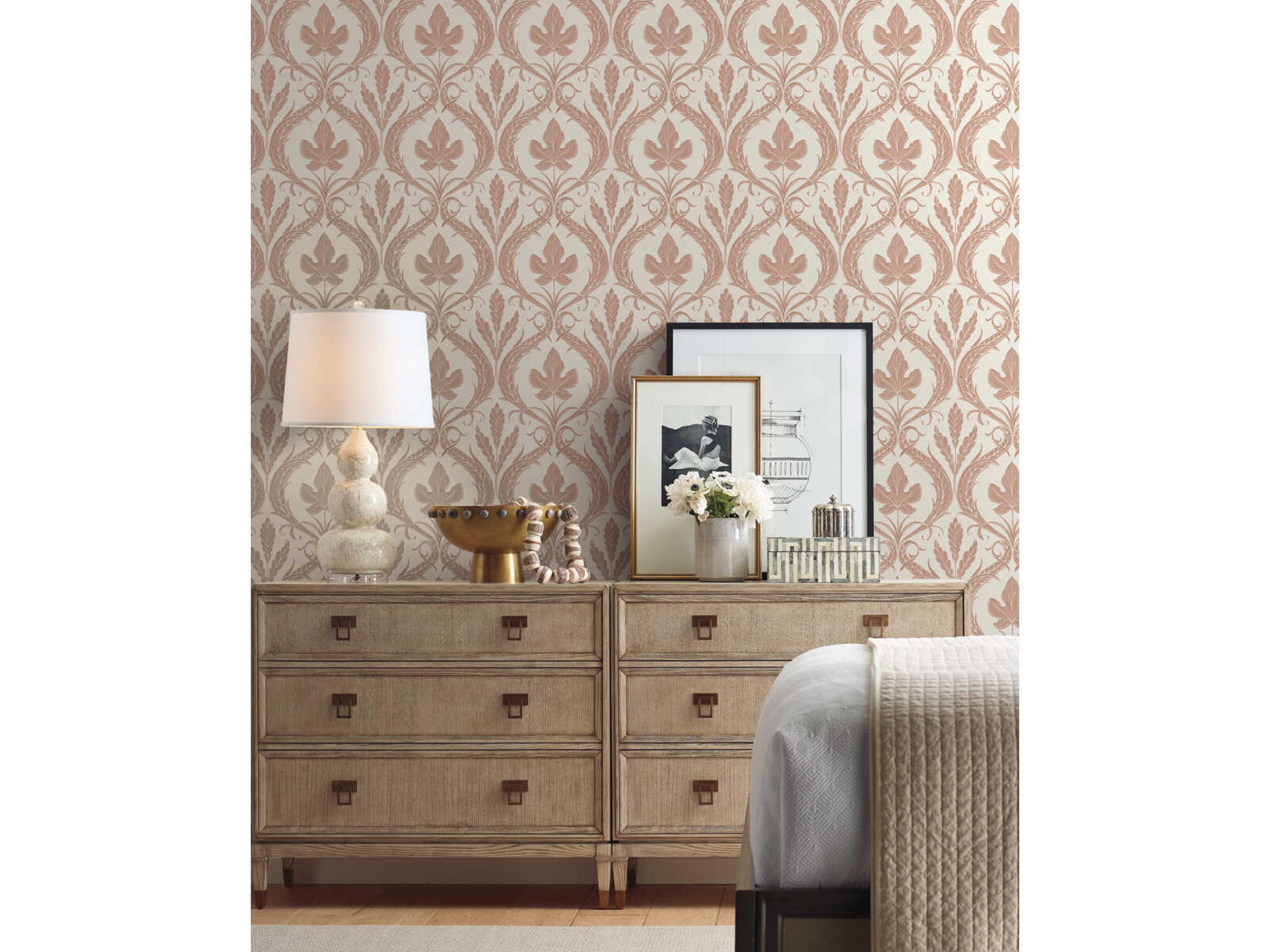 York Wallcoverings Damask Resource Library Brown Beige Adirondack Damask Wallpaper