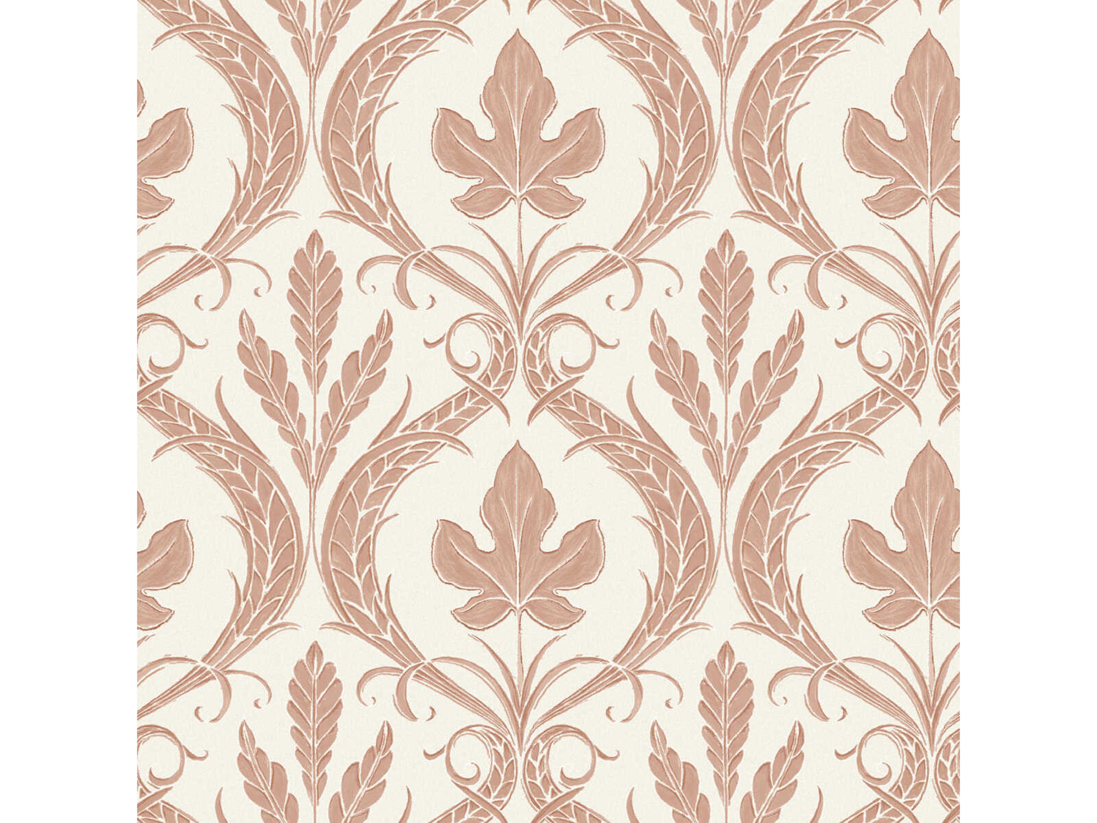 York Wallcoverings Damask Resource Library Brown Beige Adirondack Damask Wallpaper