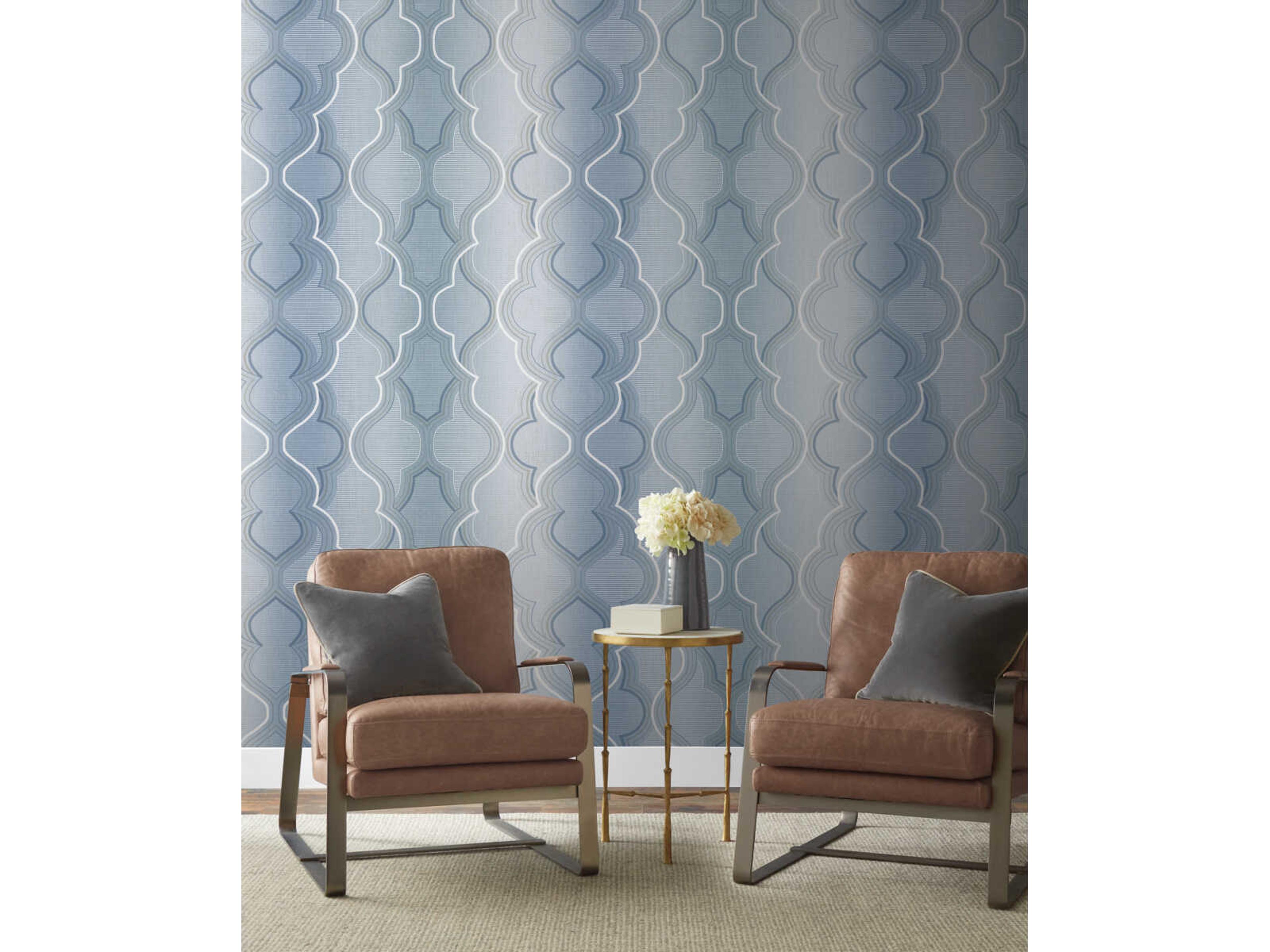 Damask Resource Library Blue Modern Ombre Damask Wallpaper