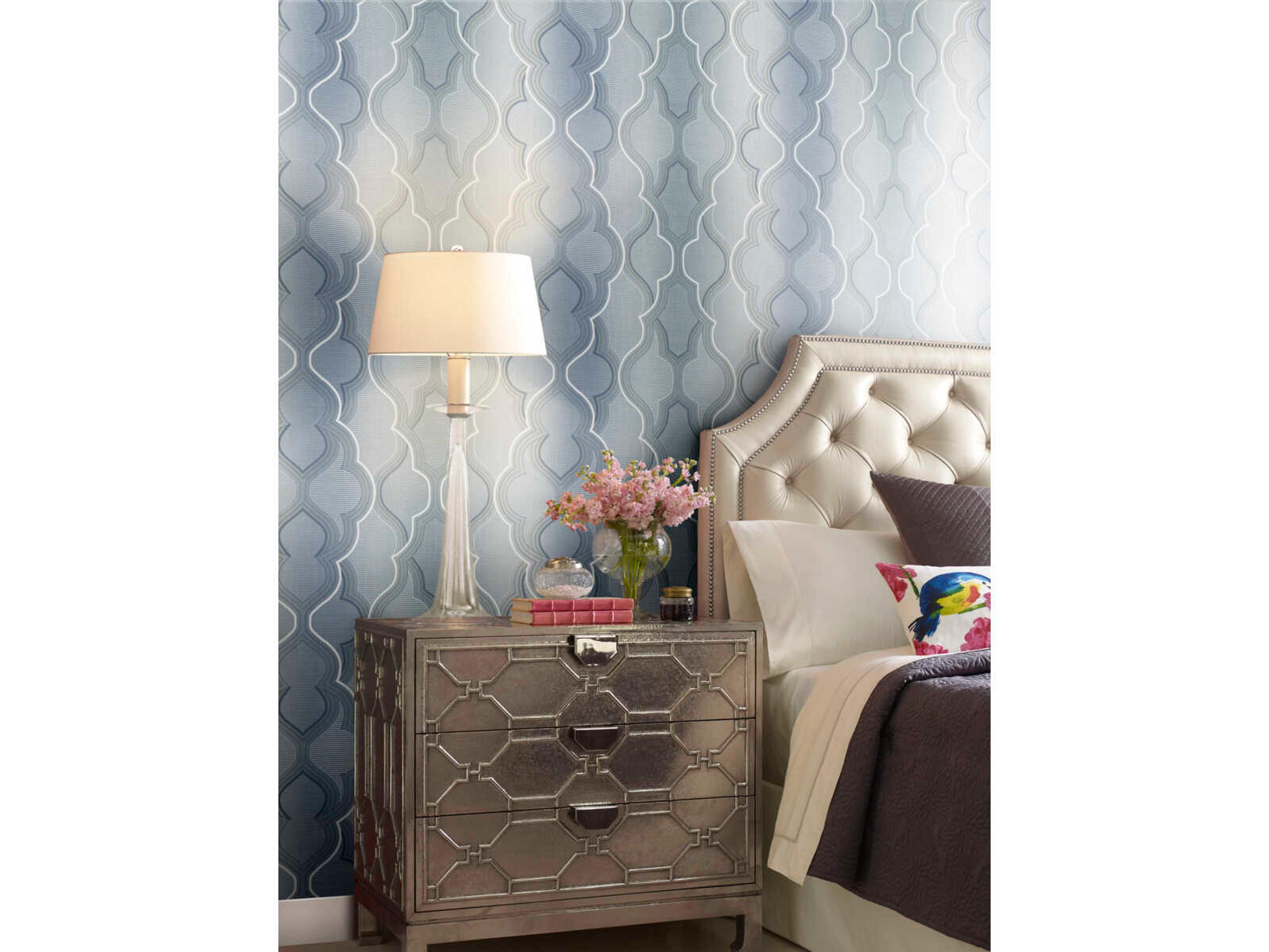 York Wallcoverings Damask Resource Library Blue Modern Ombre Damask Wallpaper