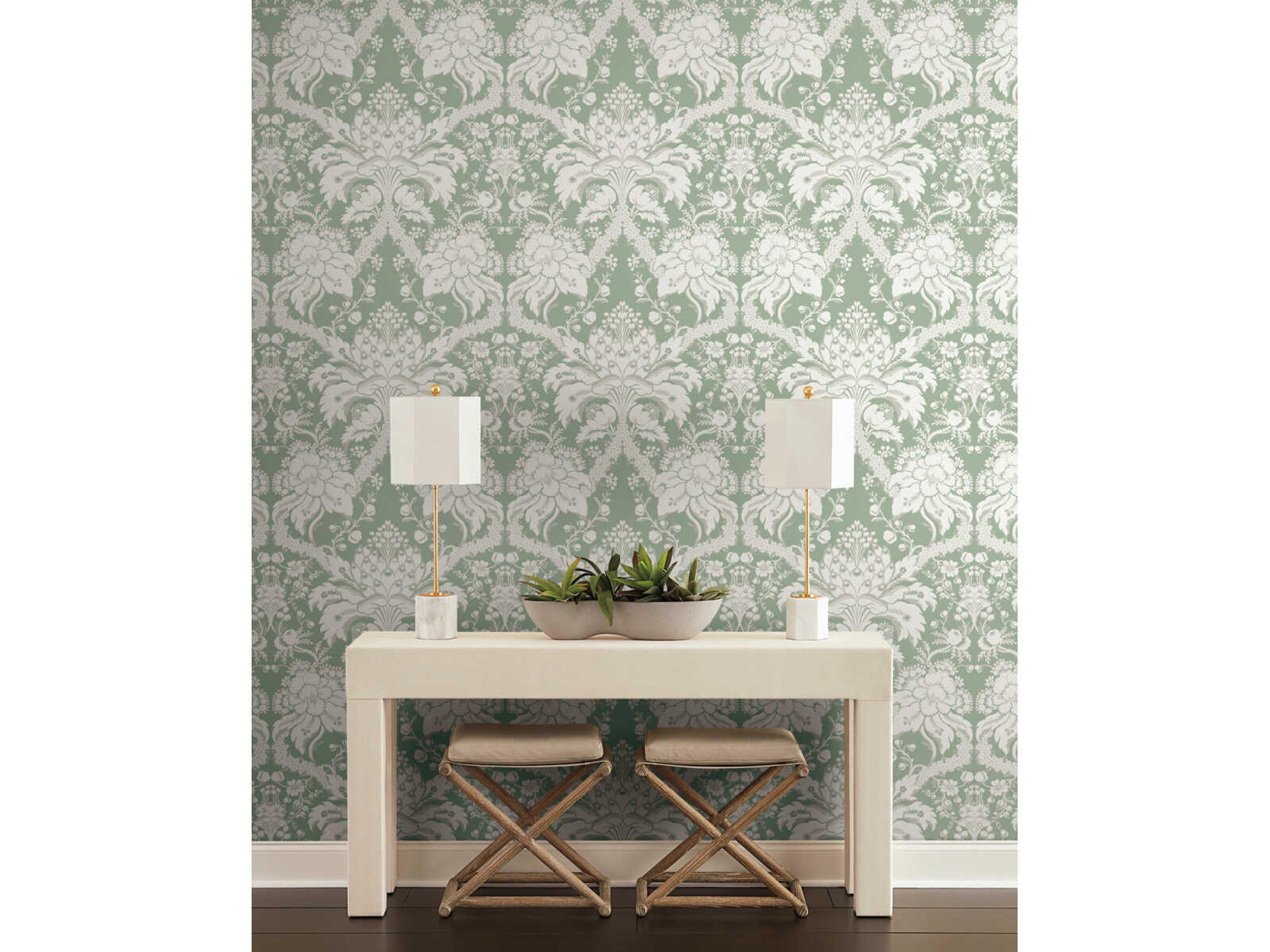Damask Resource Library Green French Artichoke Dam Wallpaper