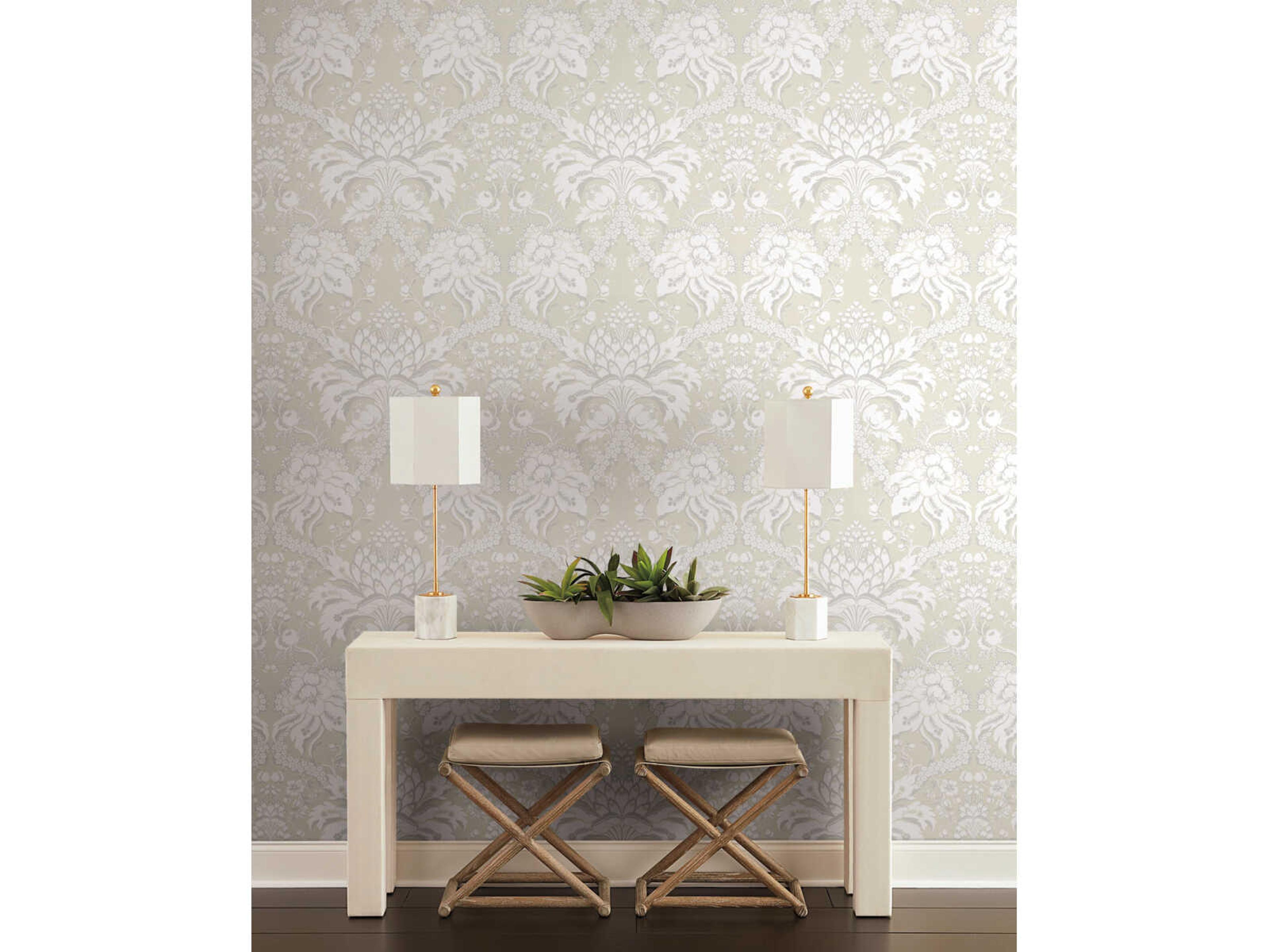 Damask Resource Library Beige Gold Artichoke Dam Wallpaper