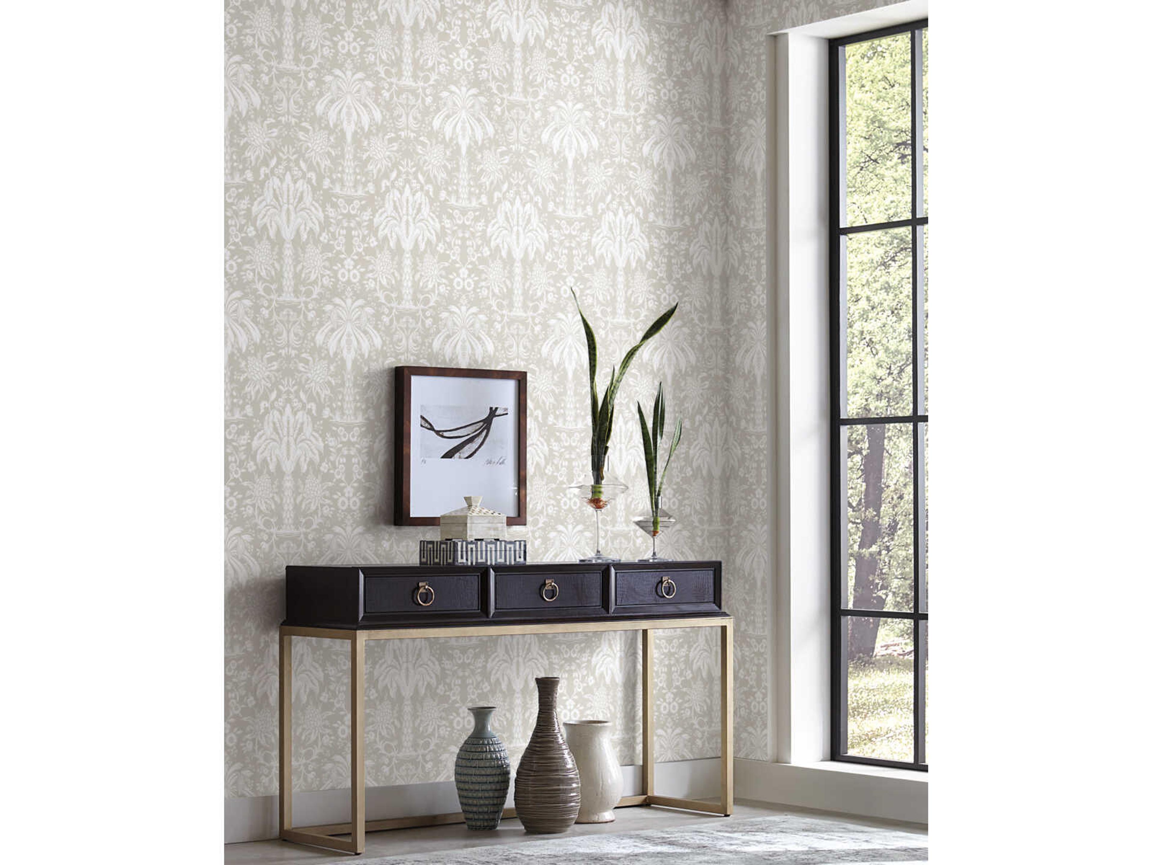 Damask Resource Library Beige Palmetto Palm Damask Wallpaper