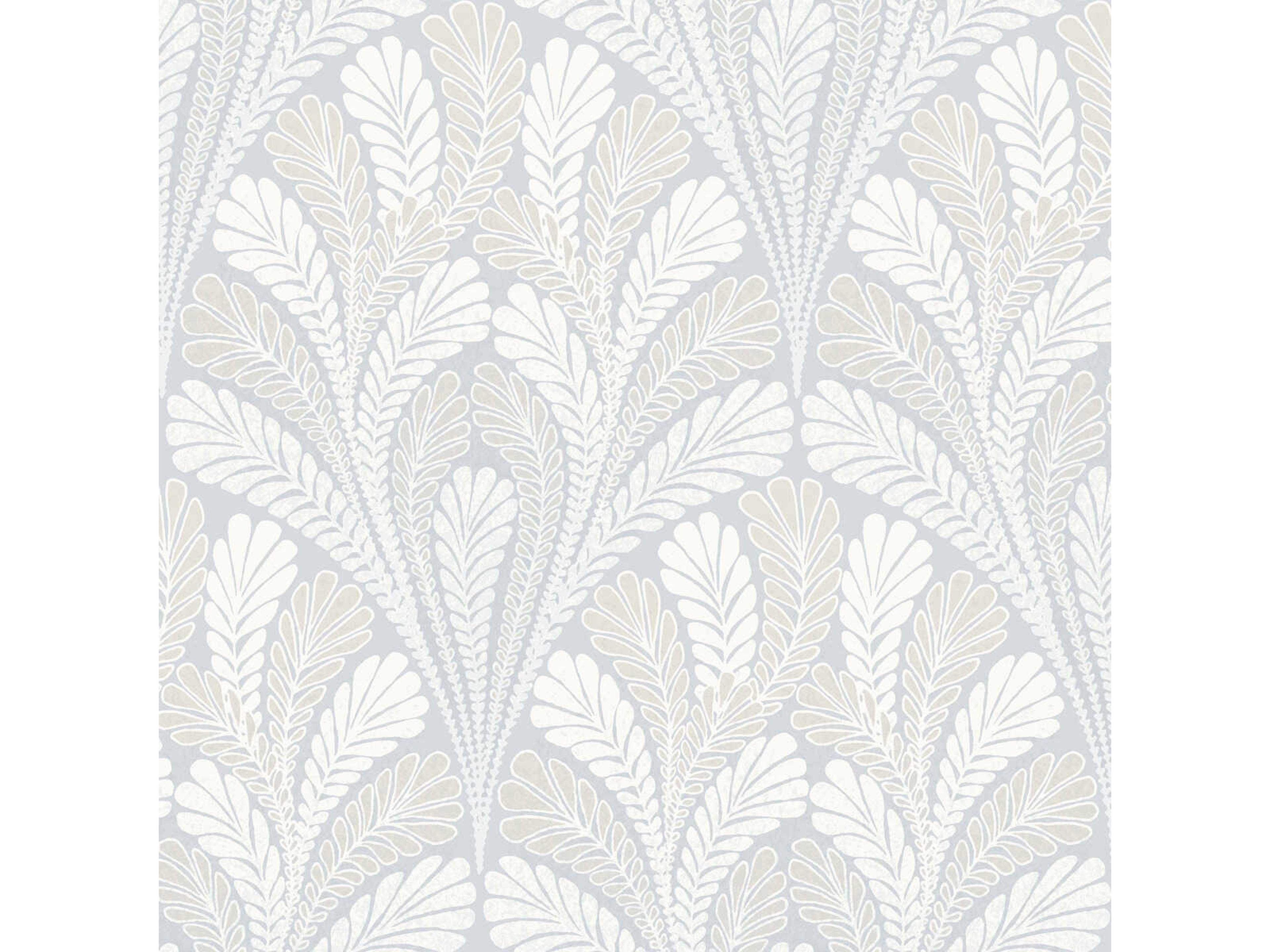 York Wallcoverings Damask Resource Library Blue Shell Damask Wallpaper