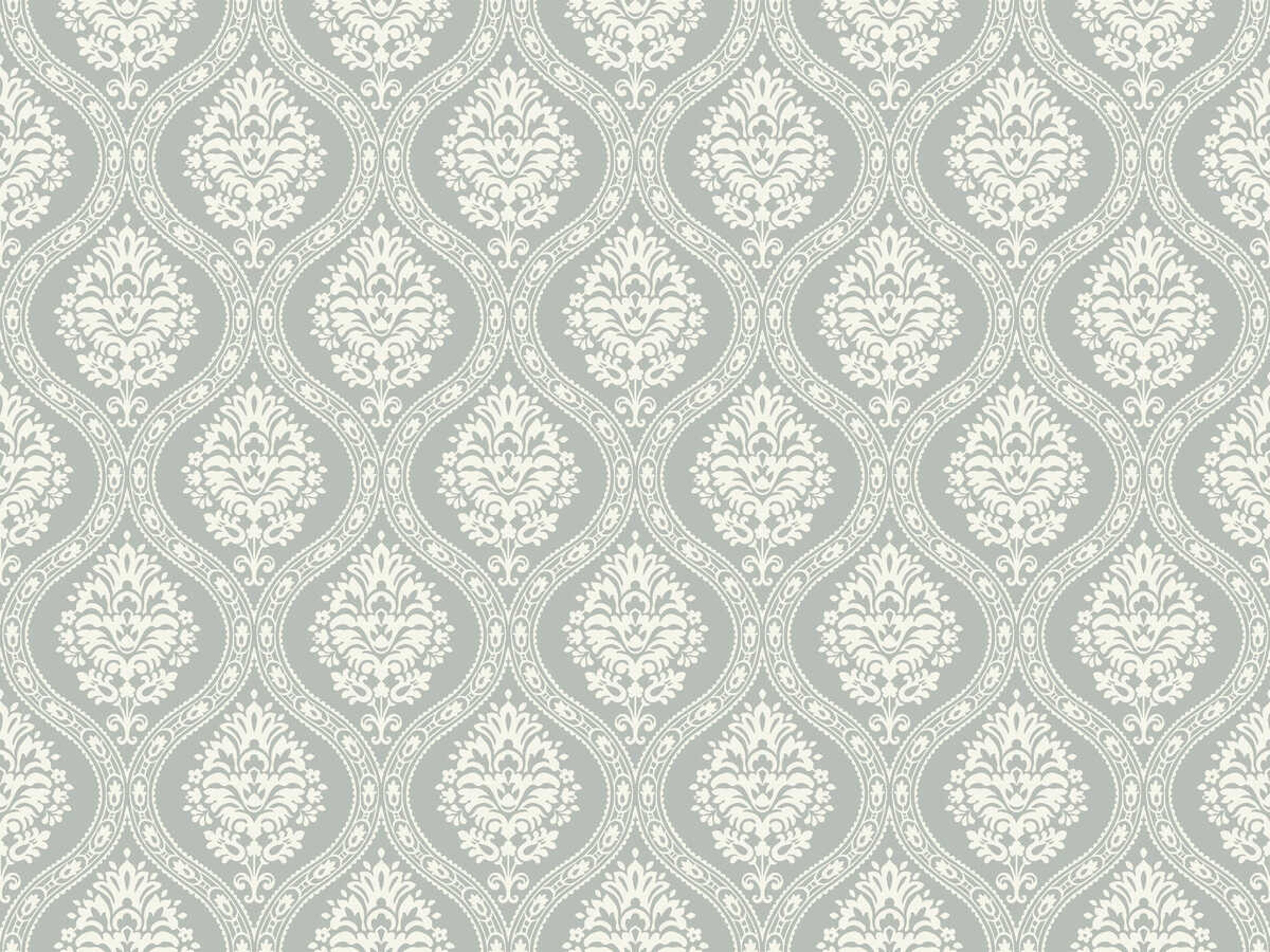 York Wallcoverings Damask Resource Library Green Petite Ogee Wallpaper