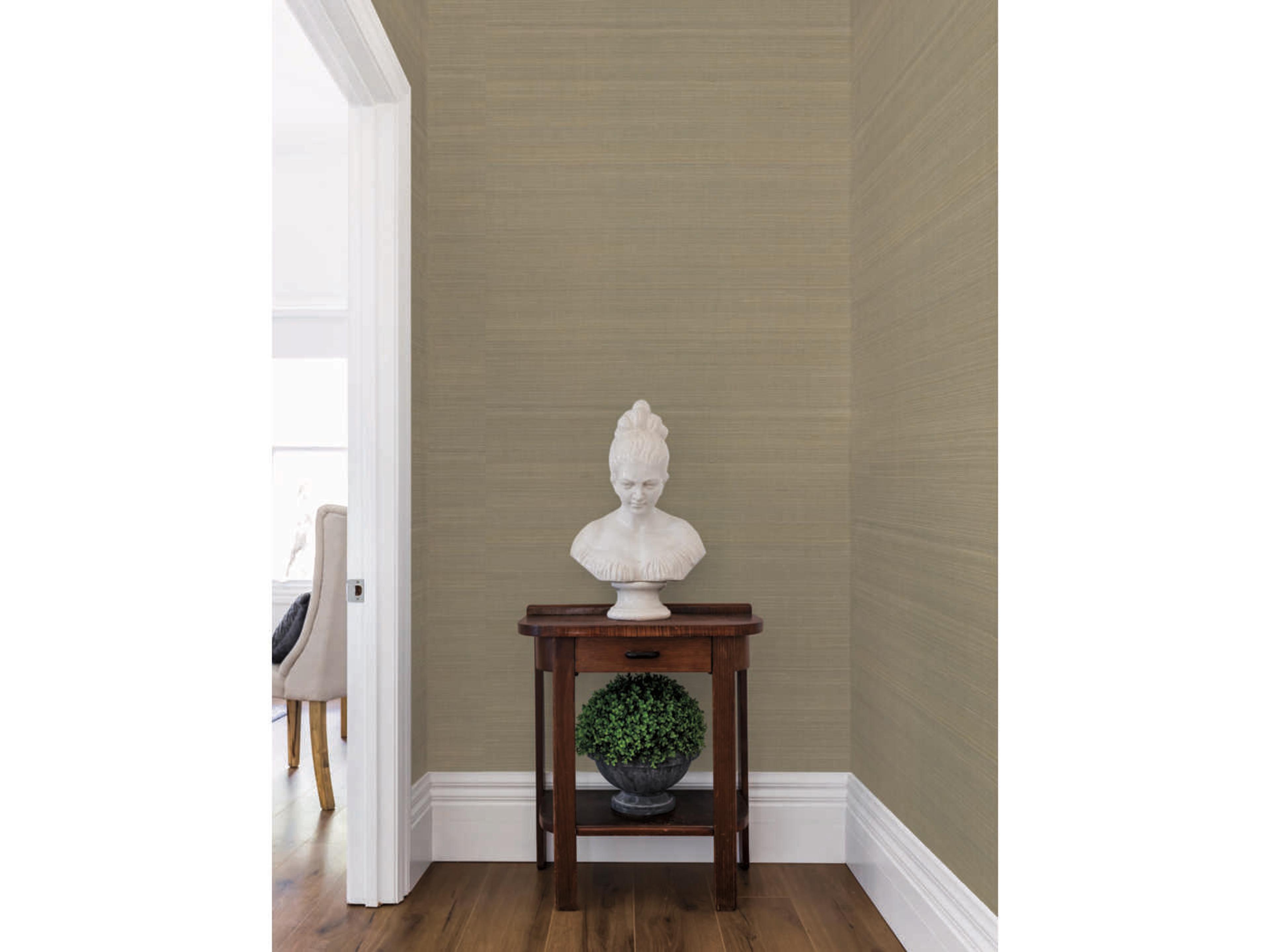 York Wallcoverings Grasscloth Resource Library Taupe Abaca Weave Wallpaper