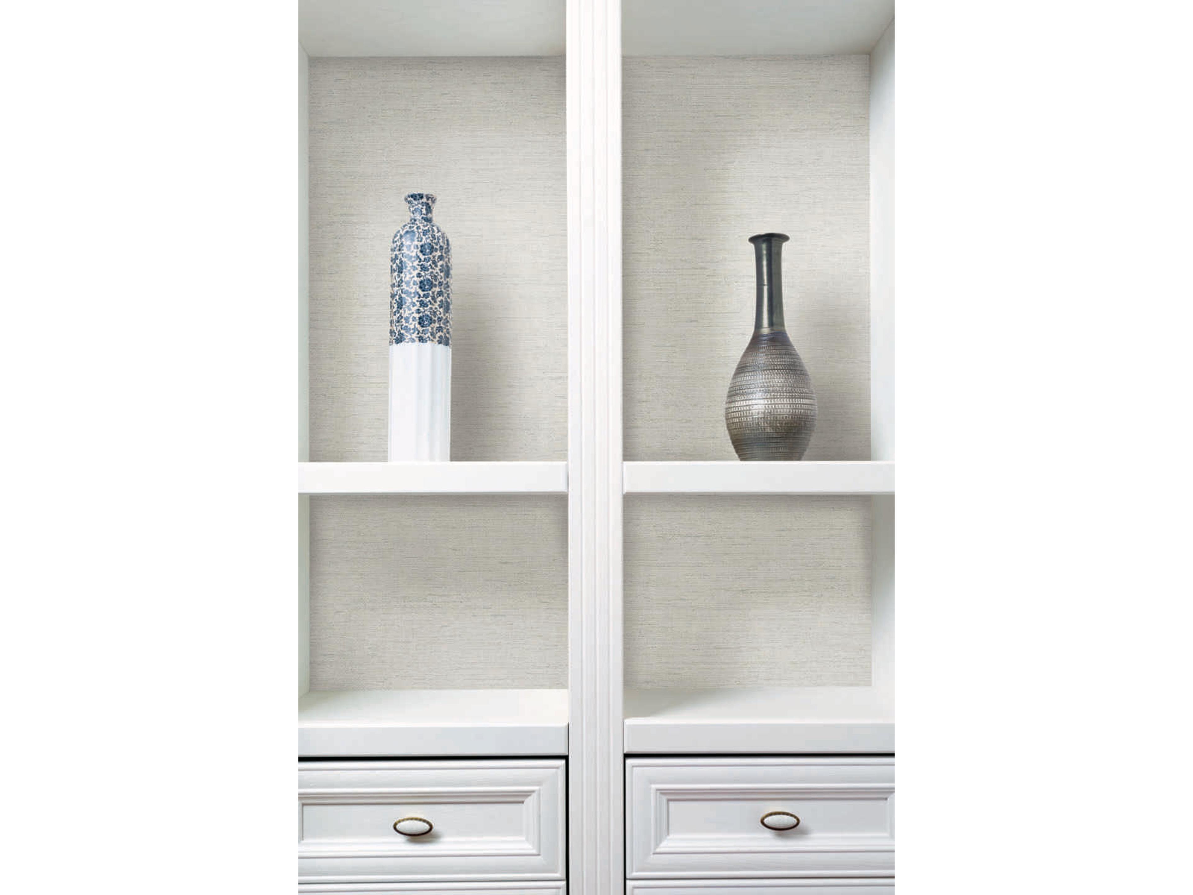 York Wallcoverings Grasscloth Resource Library White / Off White Essence Wallpaper