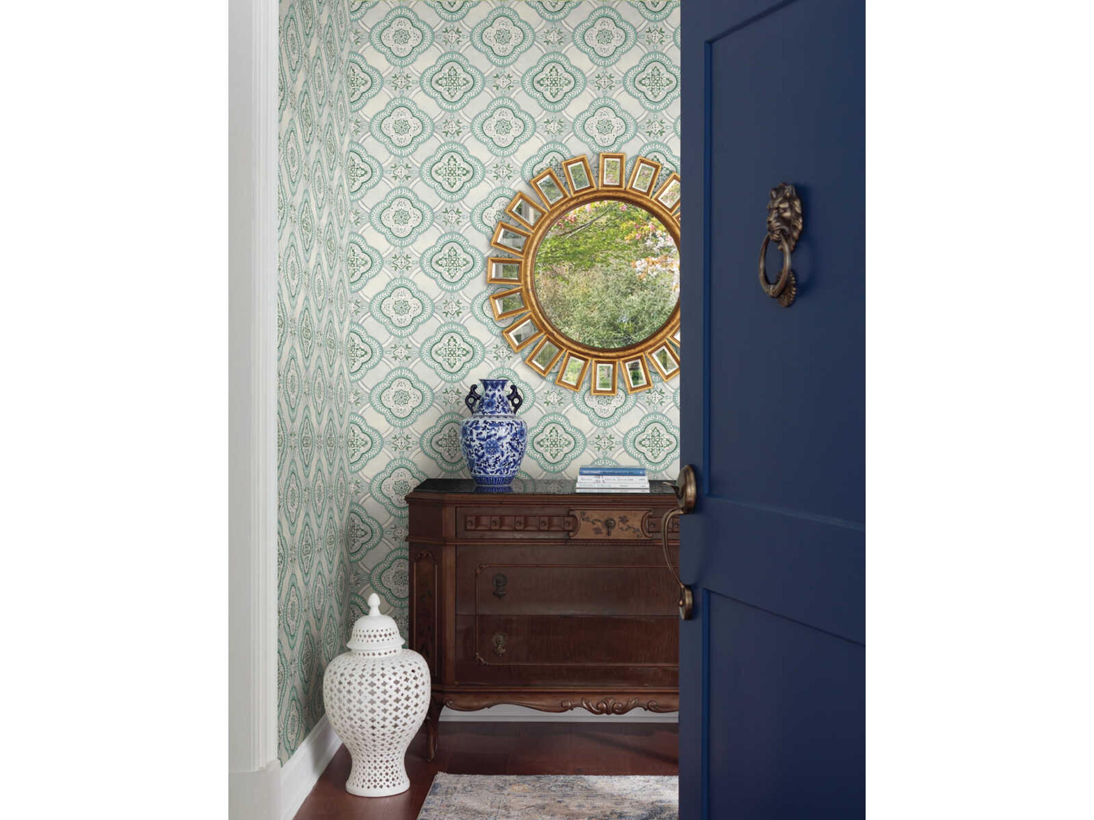 York Wallcoverings Greenhouse Rain Garden Trellis Wallpaper