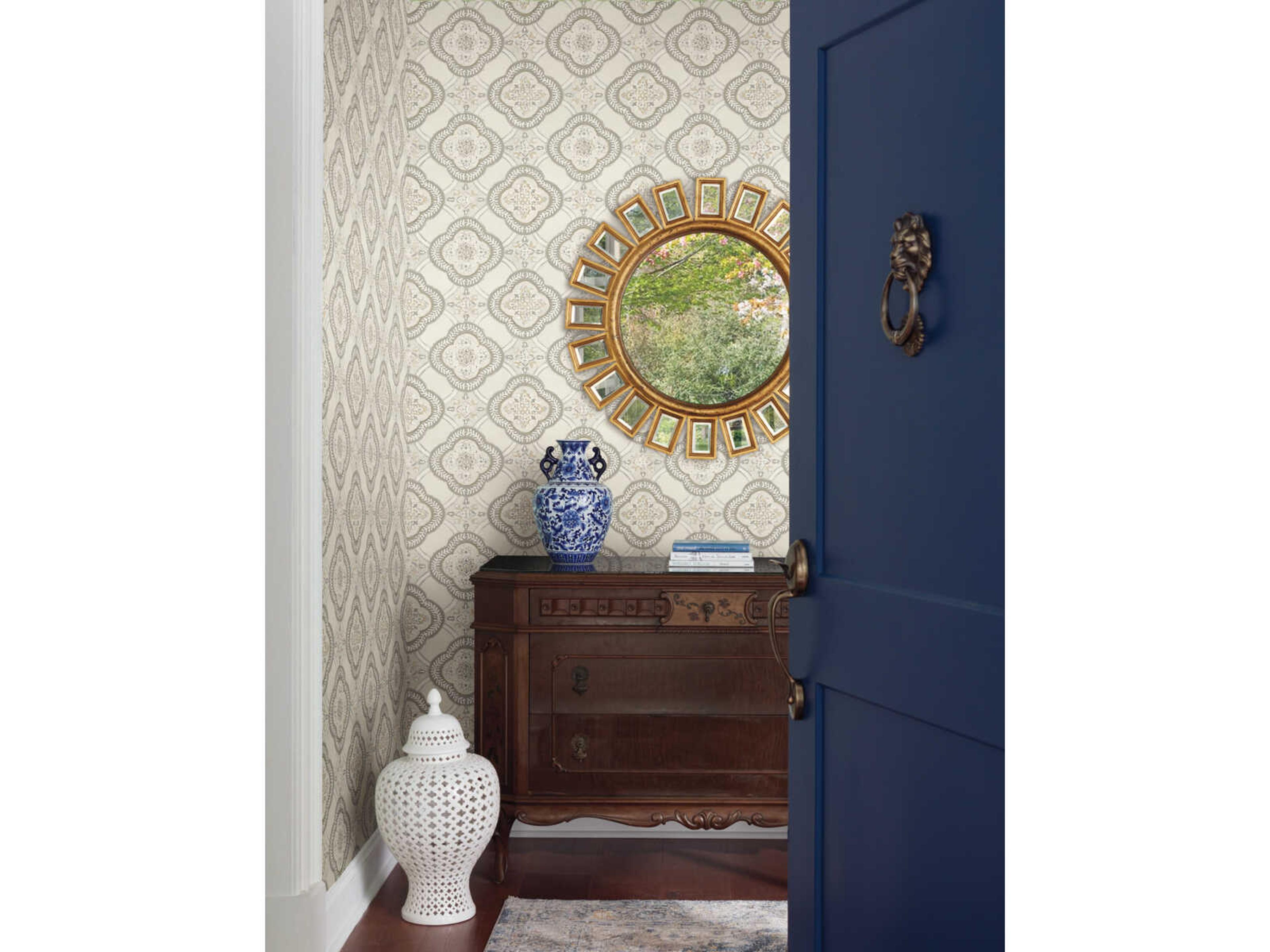 York Wallcoverings Greenhouse Hazel Garden Trellis Wallpaper