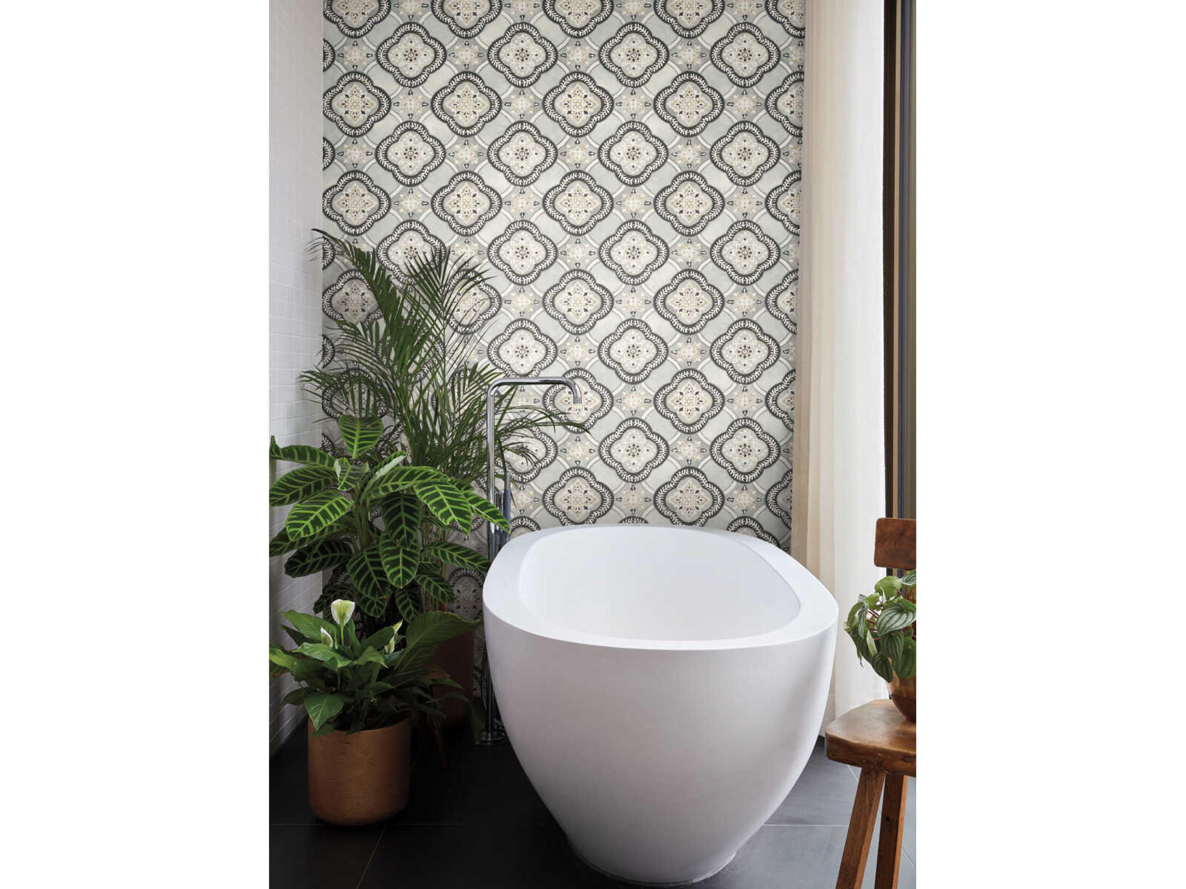 York Wallcoverings Greenhouse Onyx Garden Trellis Wallpaper