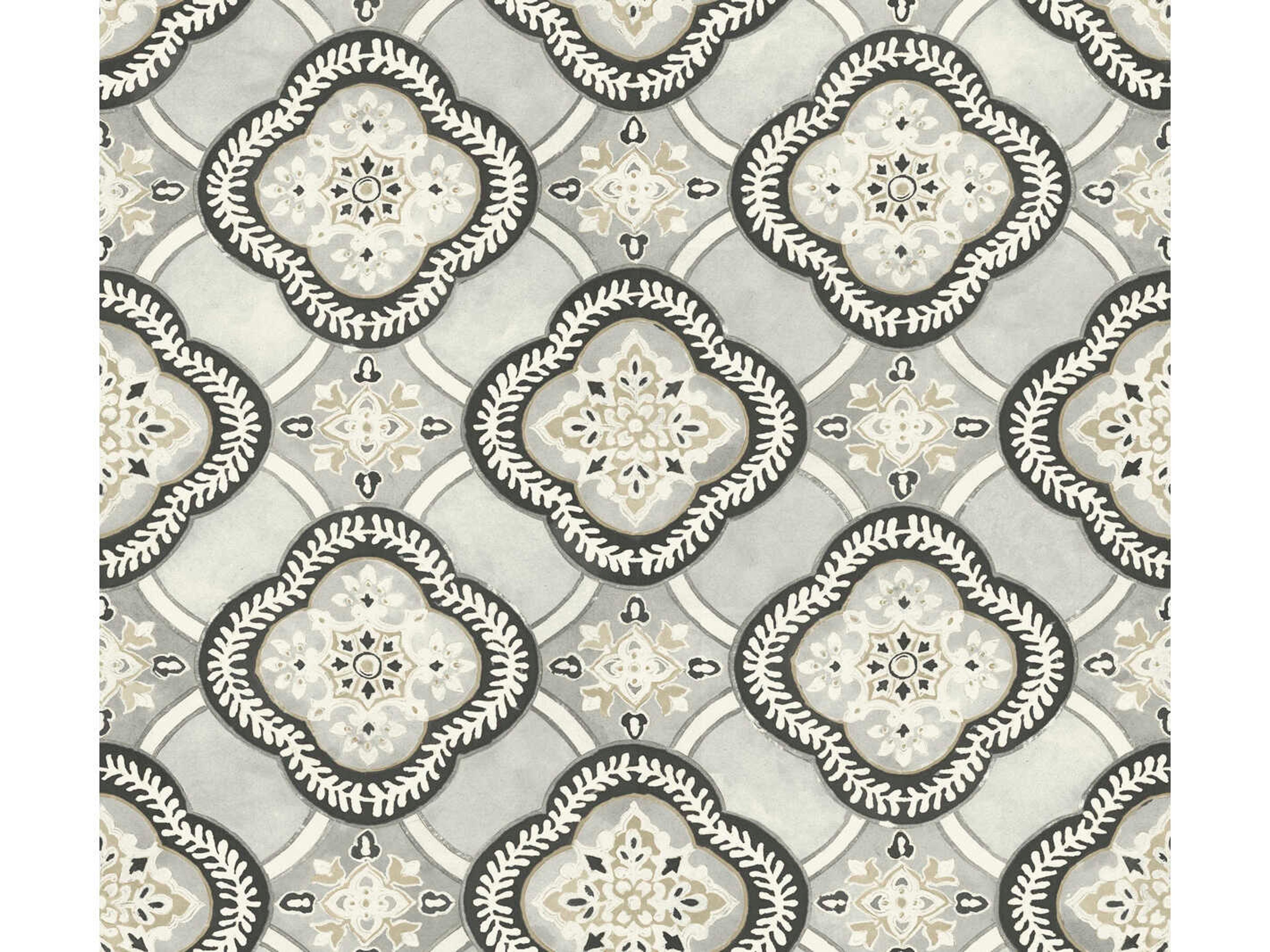 York Wallcoverings Greenhouse Onyx Garden Trellis Wallpaper