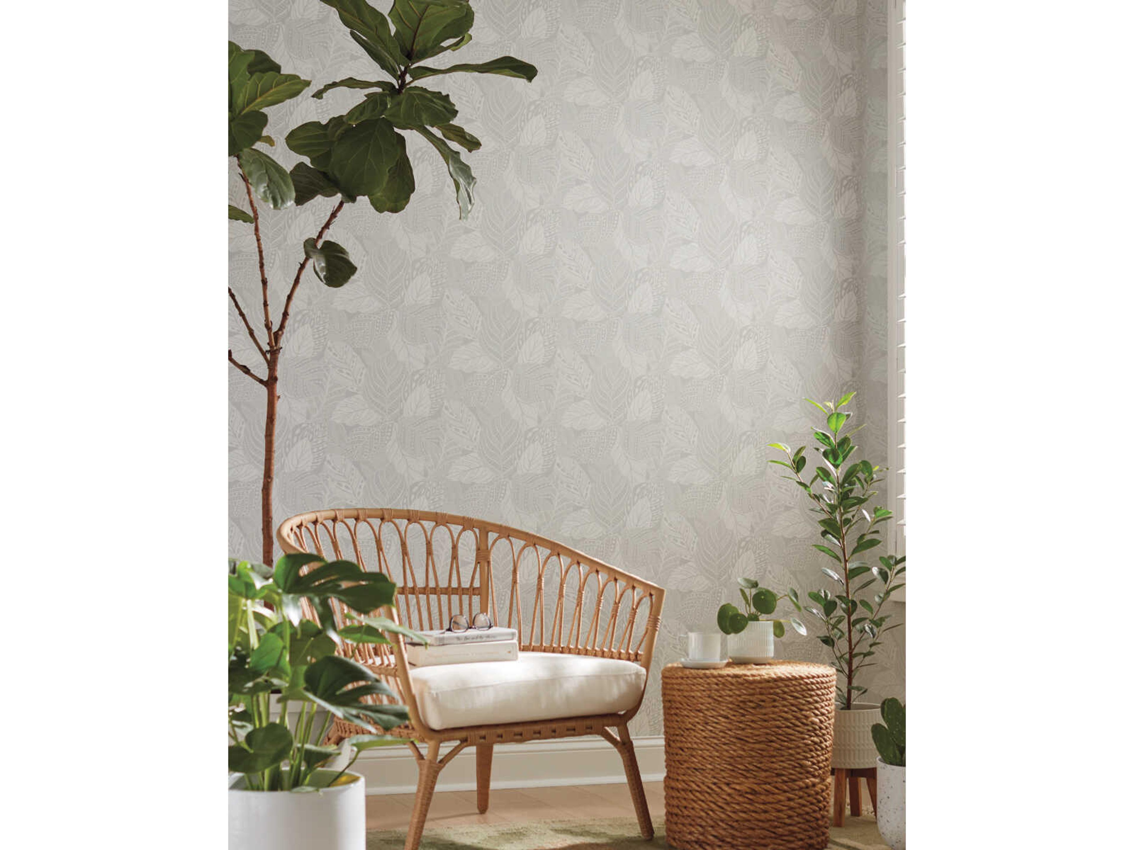 Greenhouse Grey Vinca Wallpaper