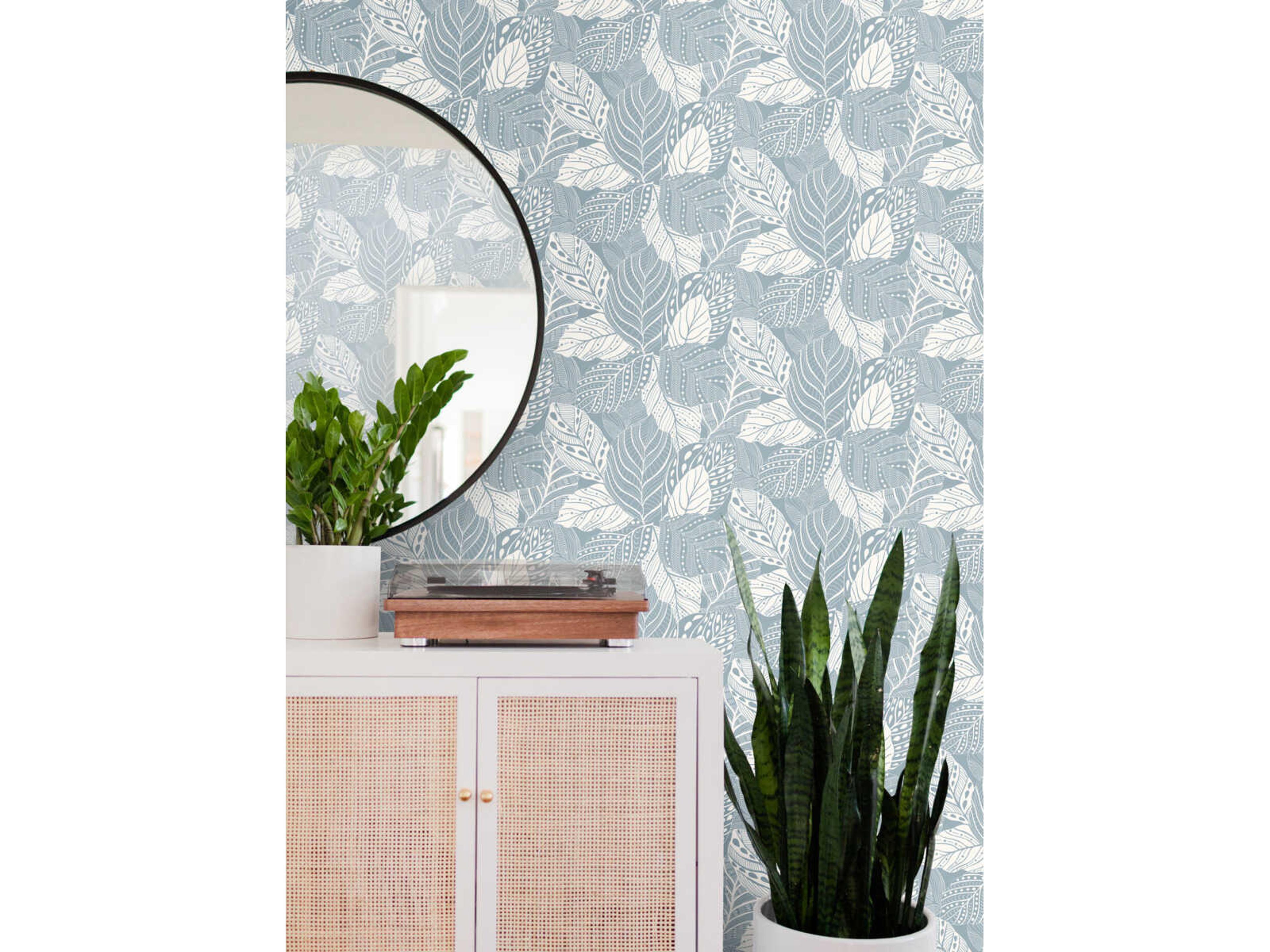 York Wallcoverings Greenhouse Blue Vinca Wallpaper