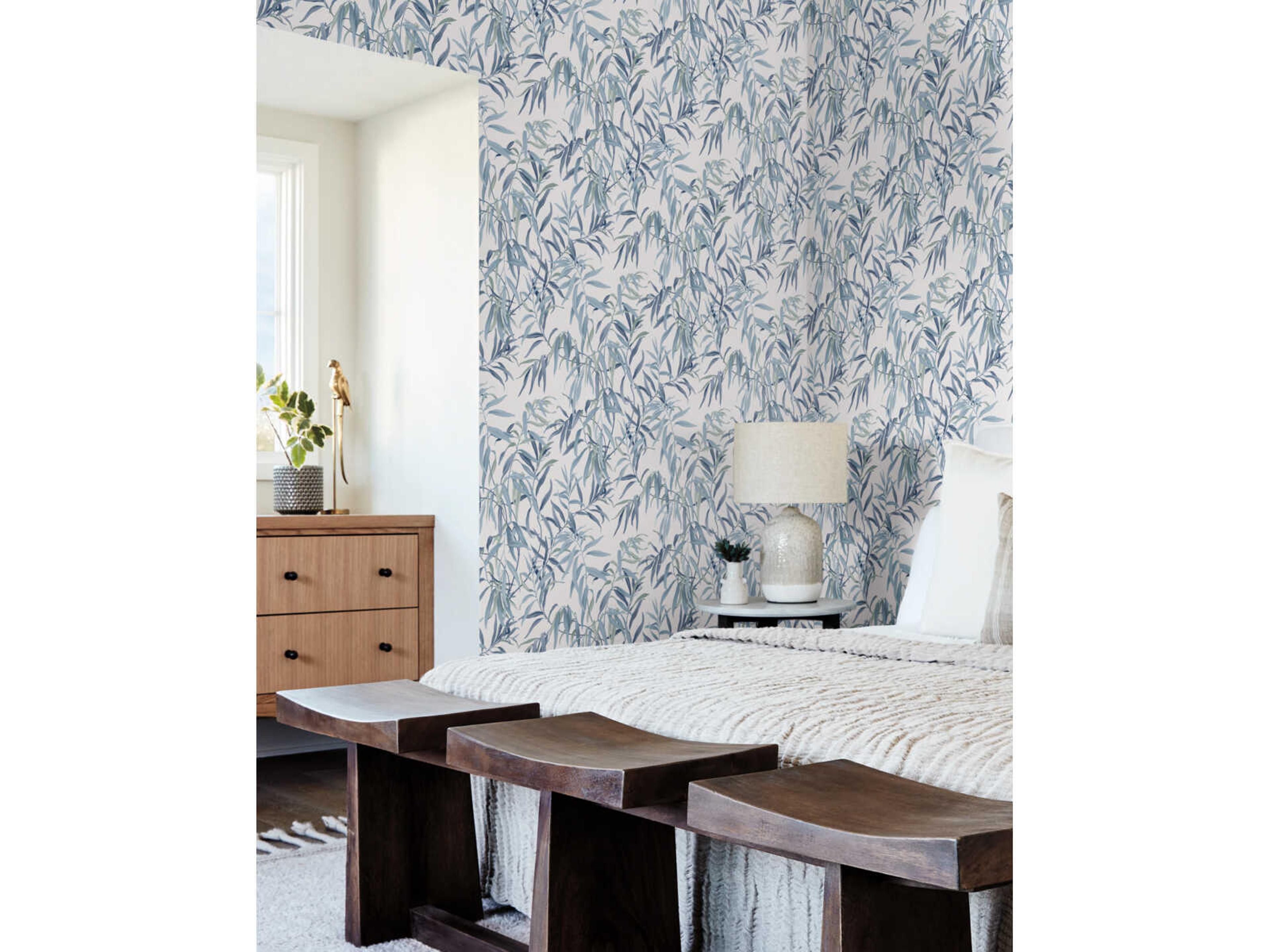 Greenhouse Sky Blue Willow Grove Wallpaper