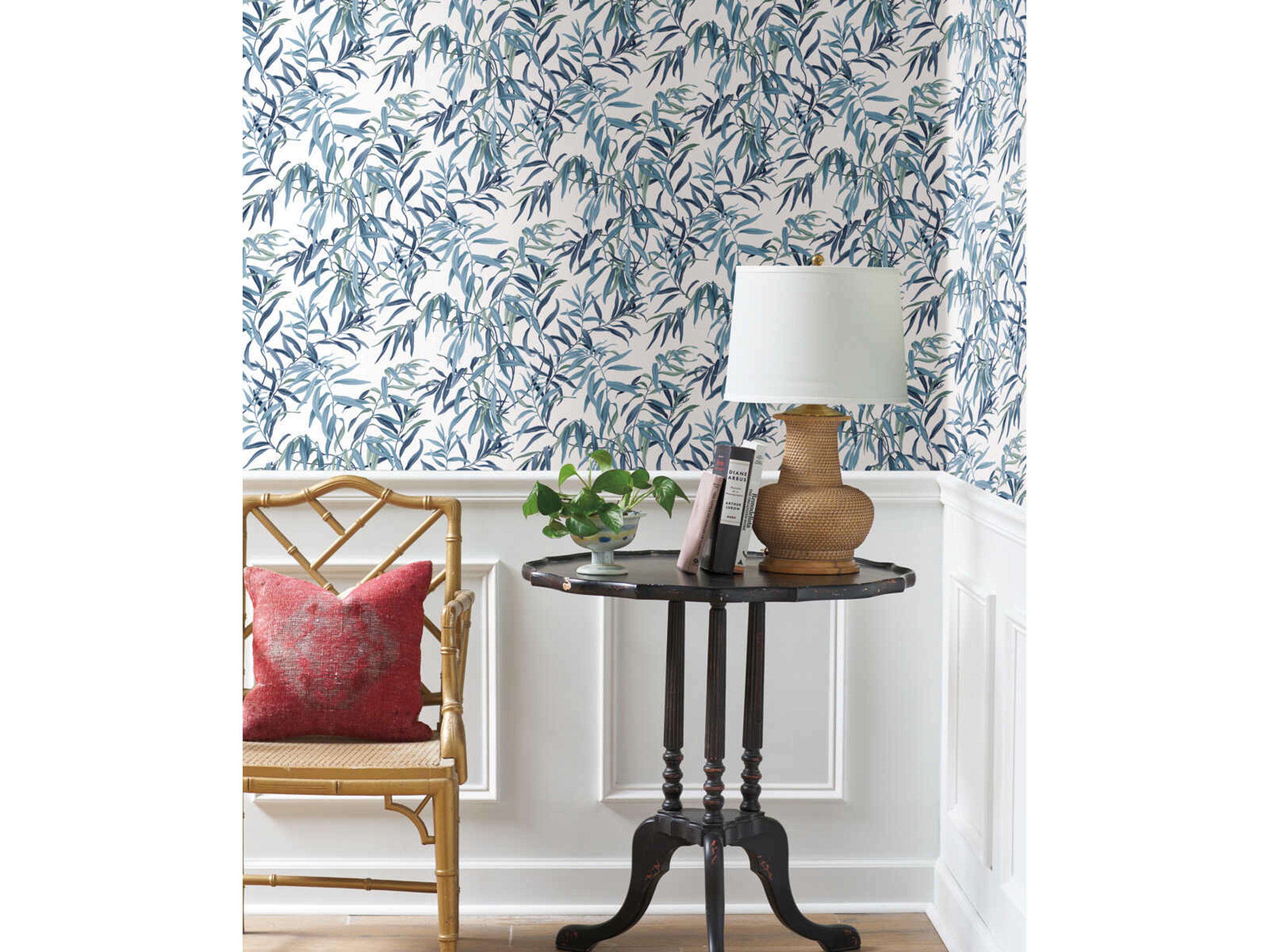 York Wallcoverings Greenhouse Sky Blue Willow Grove Wallpaper