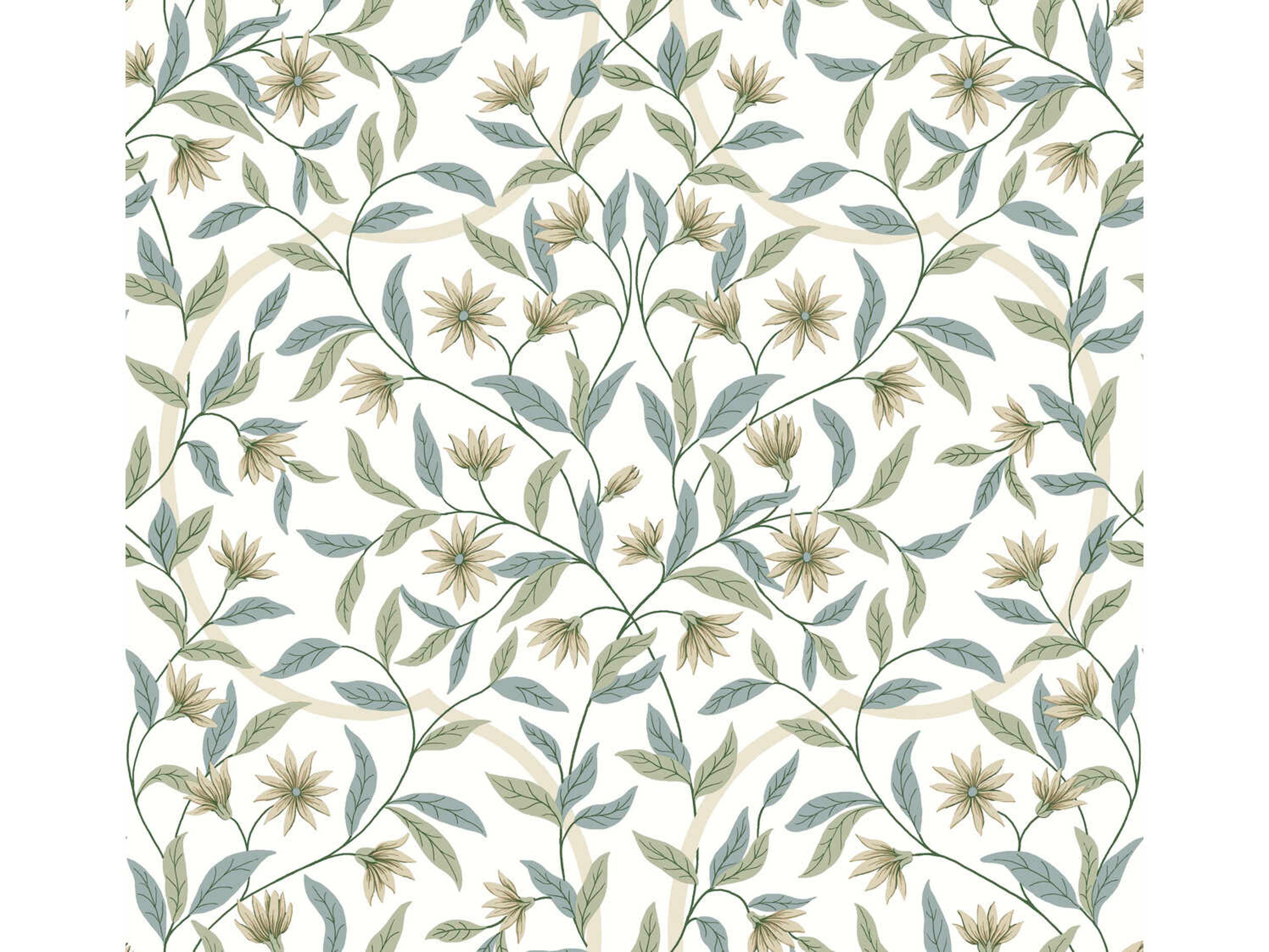 York Wallcoverings Greenhouse Jasmine Eucalyptus Wallpaper