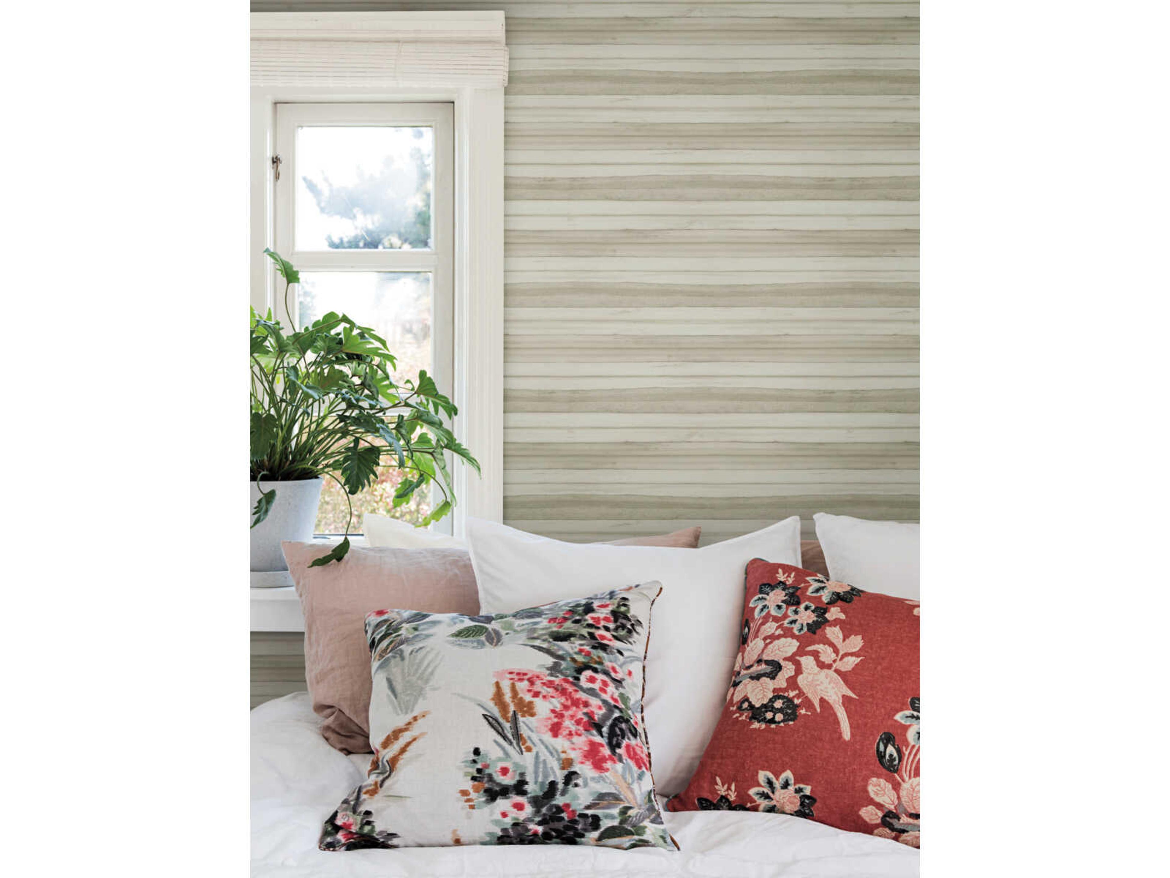 York Wallcoverings Greenhouse Dove Pandora Leaf Wallpaper