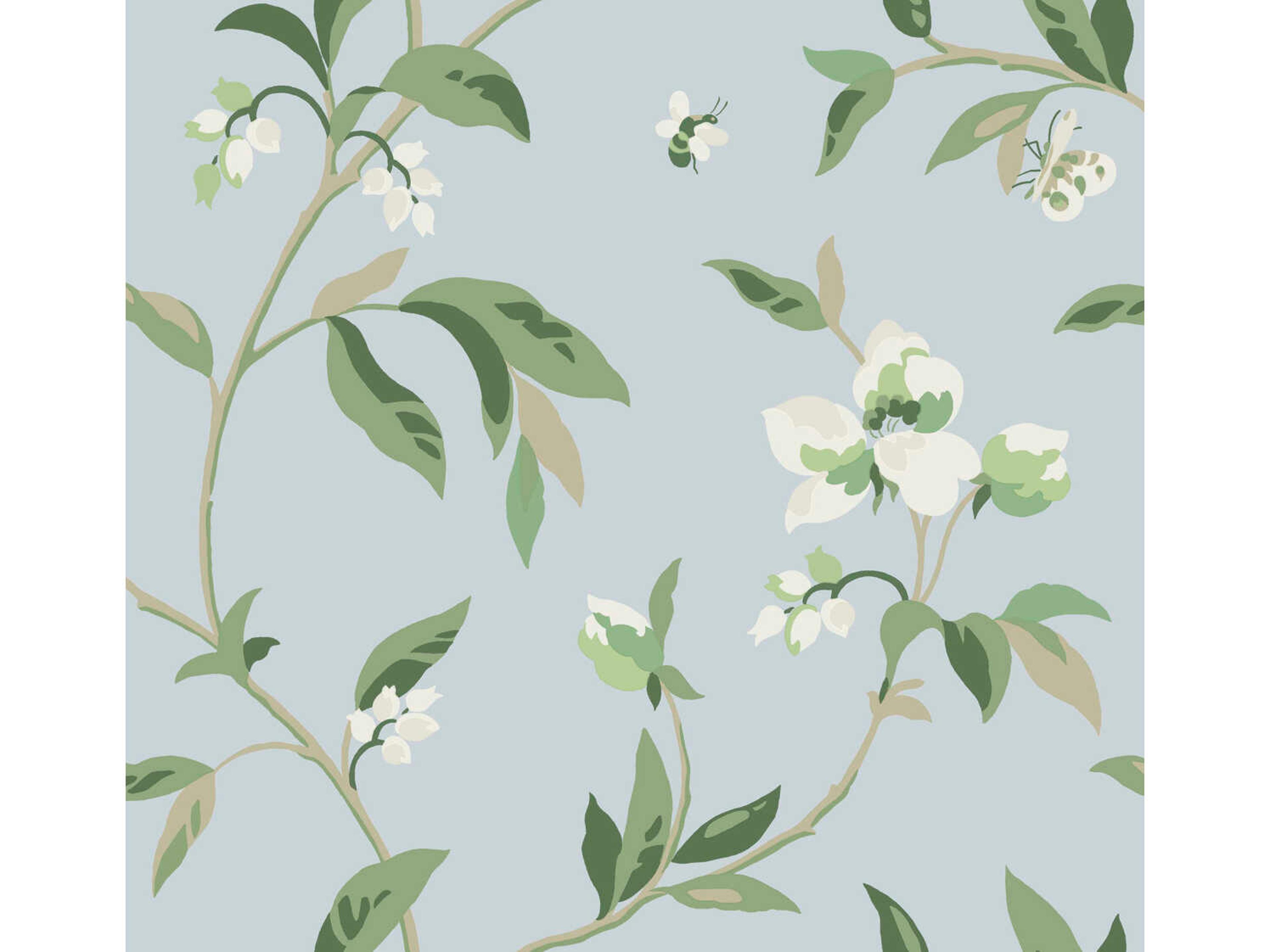 York Wallcoverings Greenhouse Blue Green Springtime Wallpaper