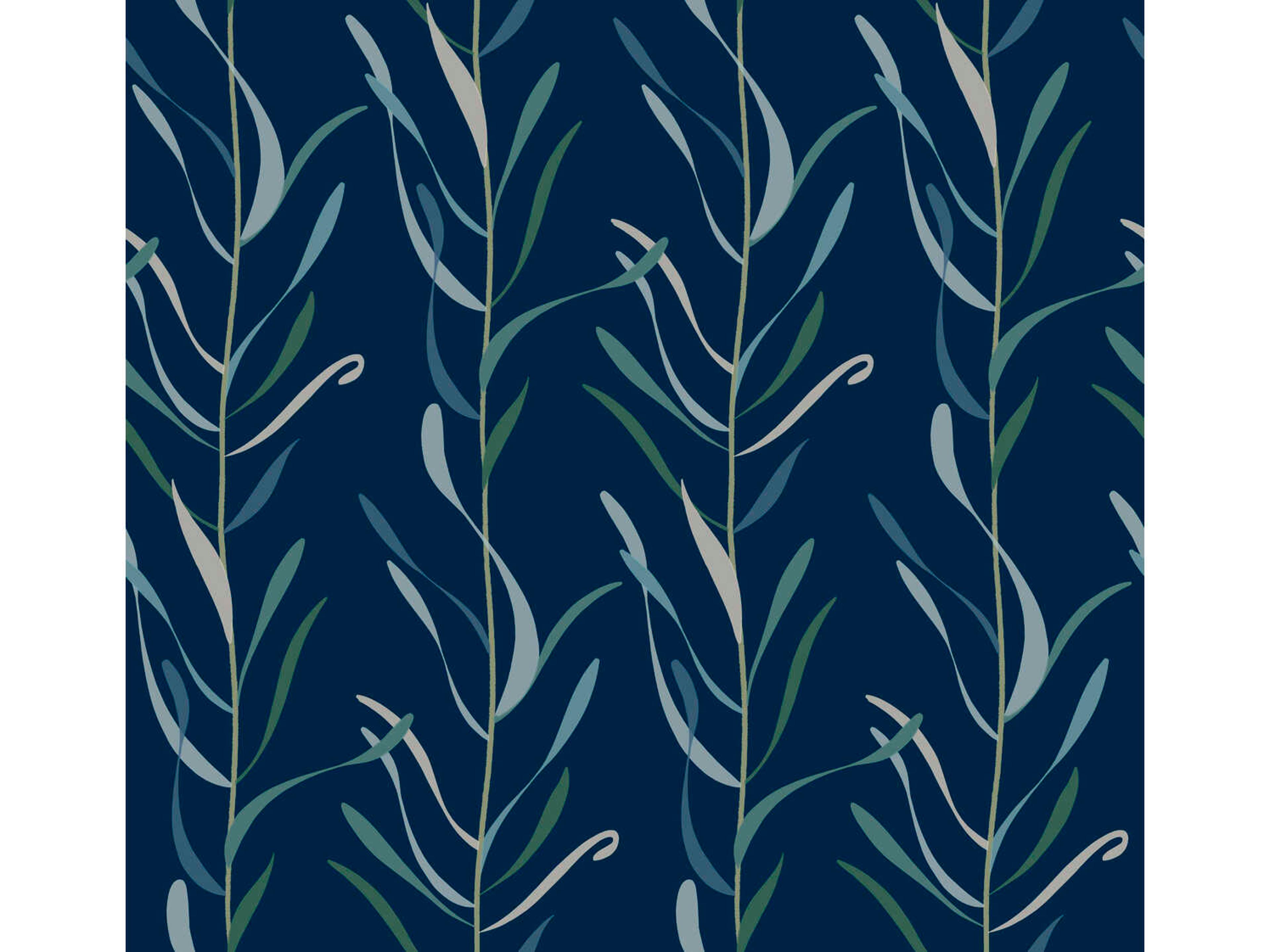 York Wallcoverings Greenhouse Indigo Chloe Vine Wallpaper