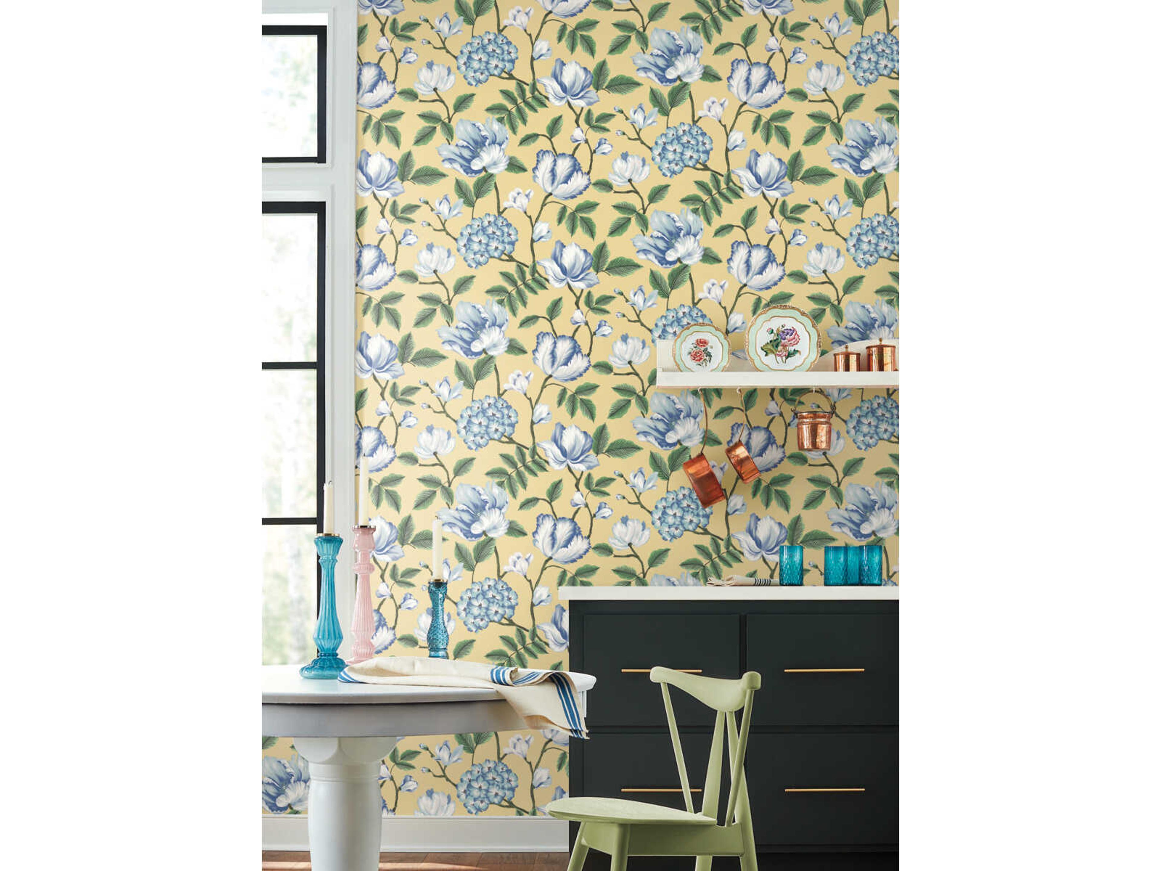 York Wallcoverings Grandmillennial Yellow Morning Garden Wallpaper
