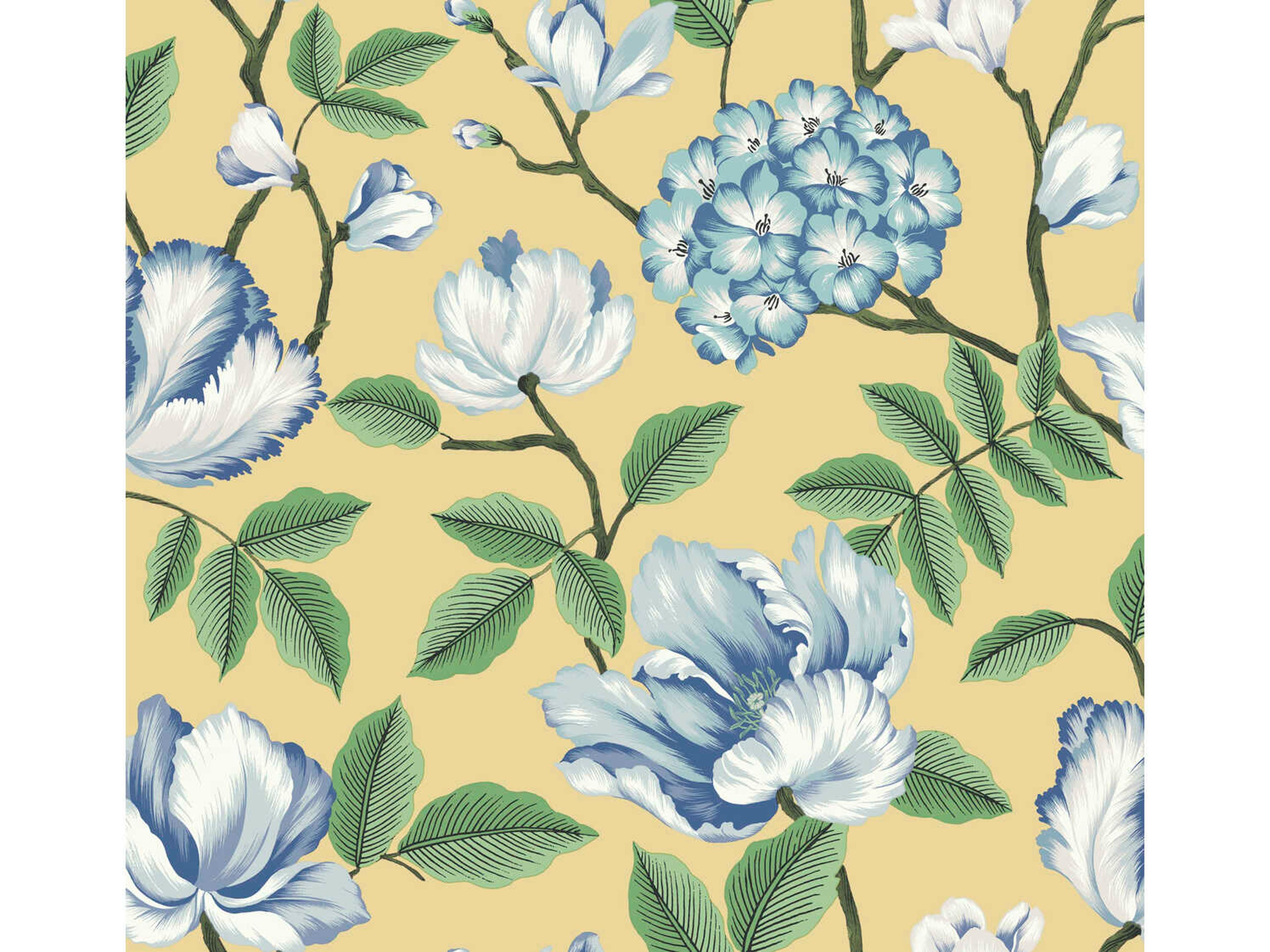 York Wallcoverings Grandmillennial Yellow Morning Garden Wallpaper