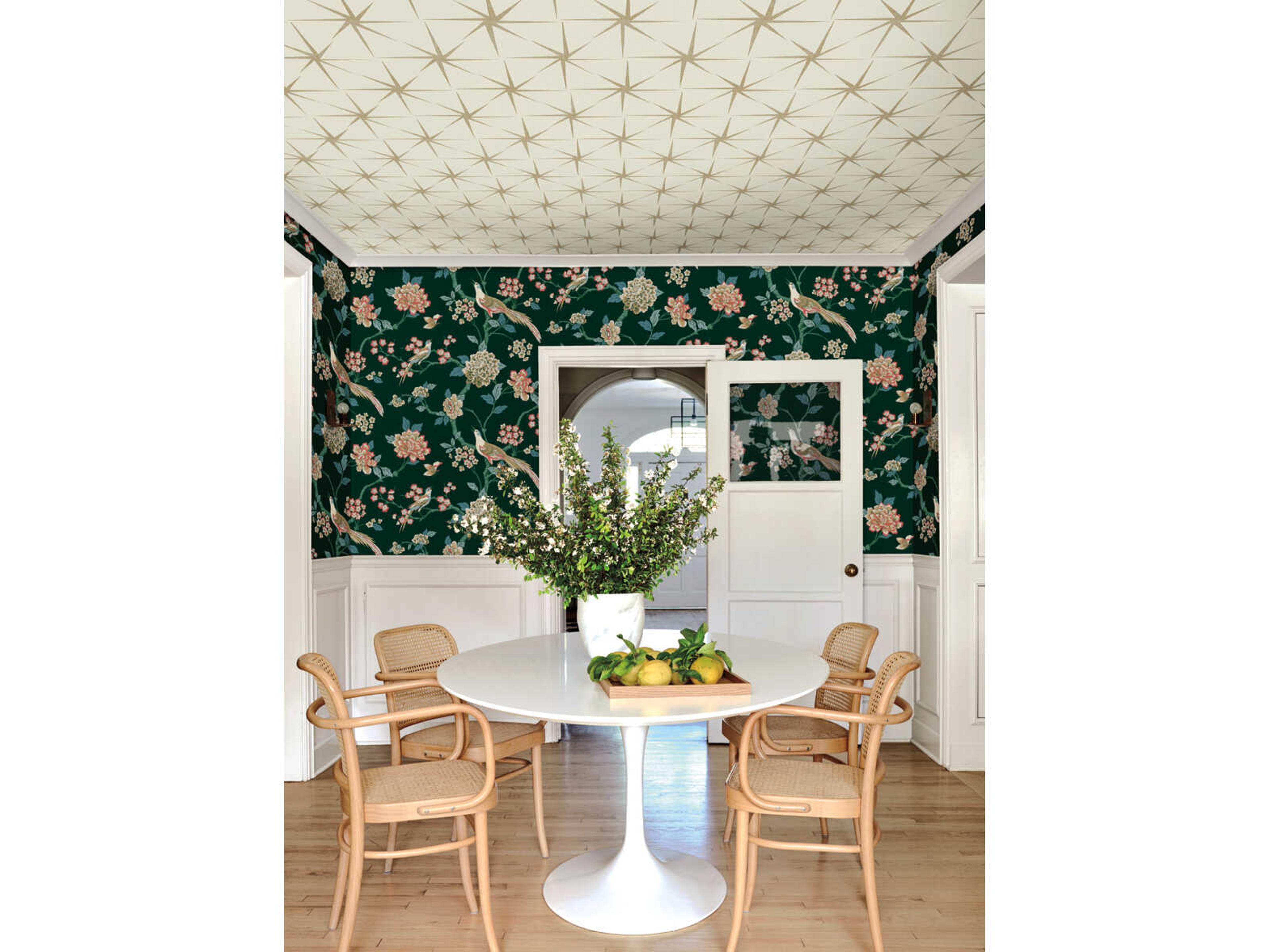 York Wallcoverings Grandmillennial Dark Green Fanciful Wallpaper