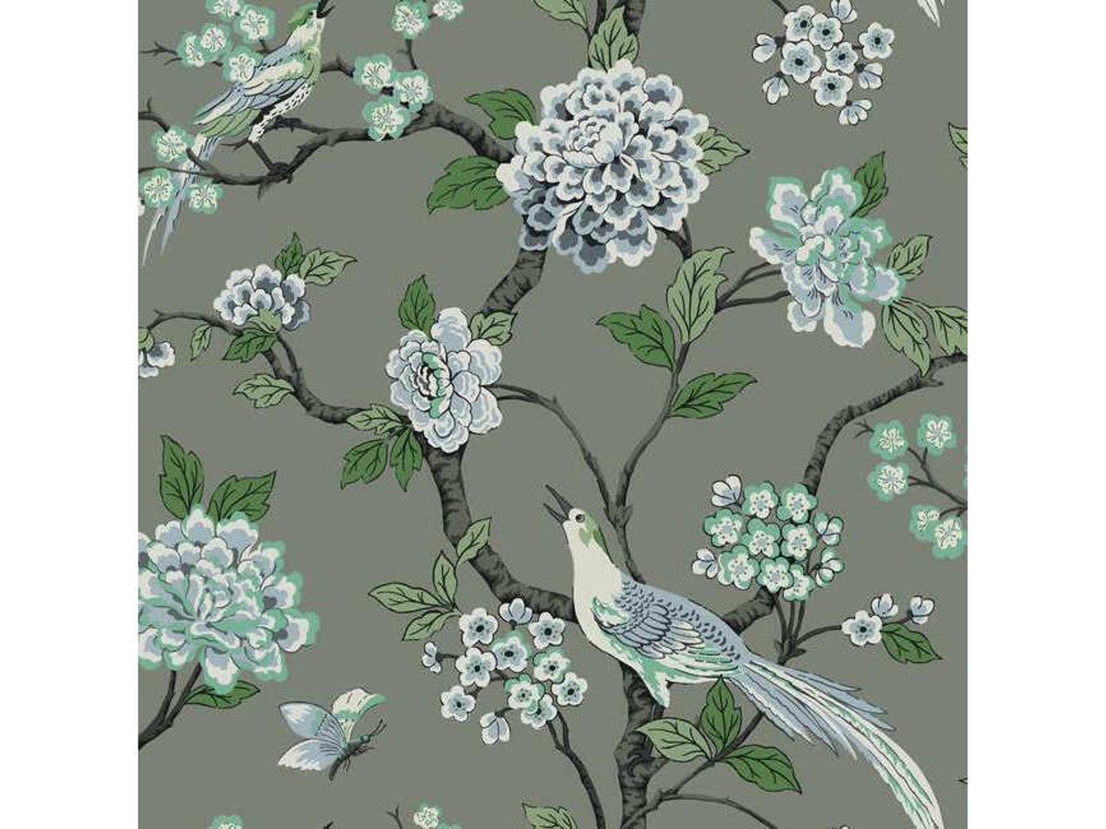 York Wallcoverings Grandmillennial Grey Fanciful Wallpaper