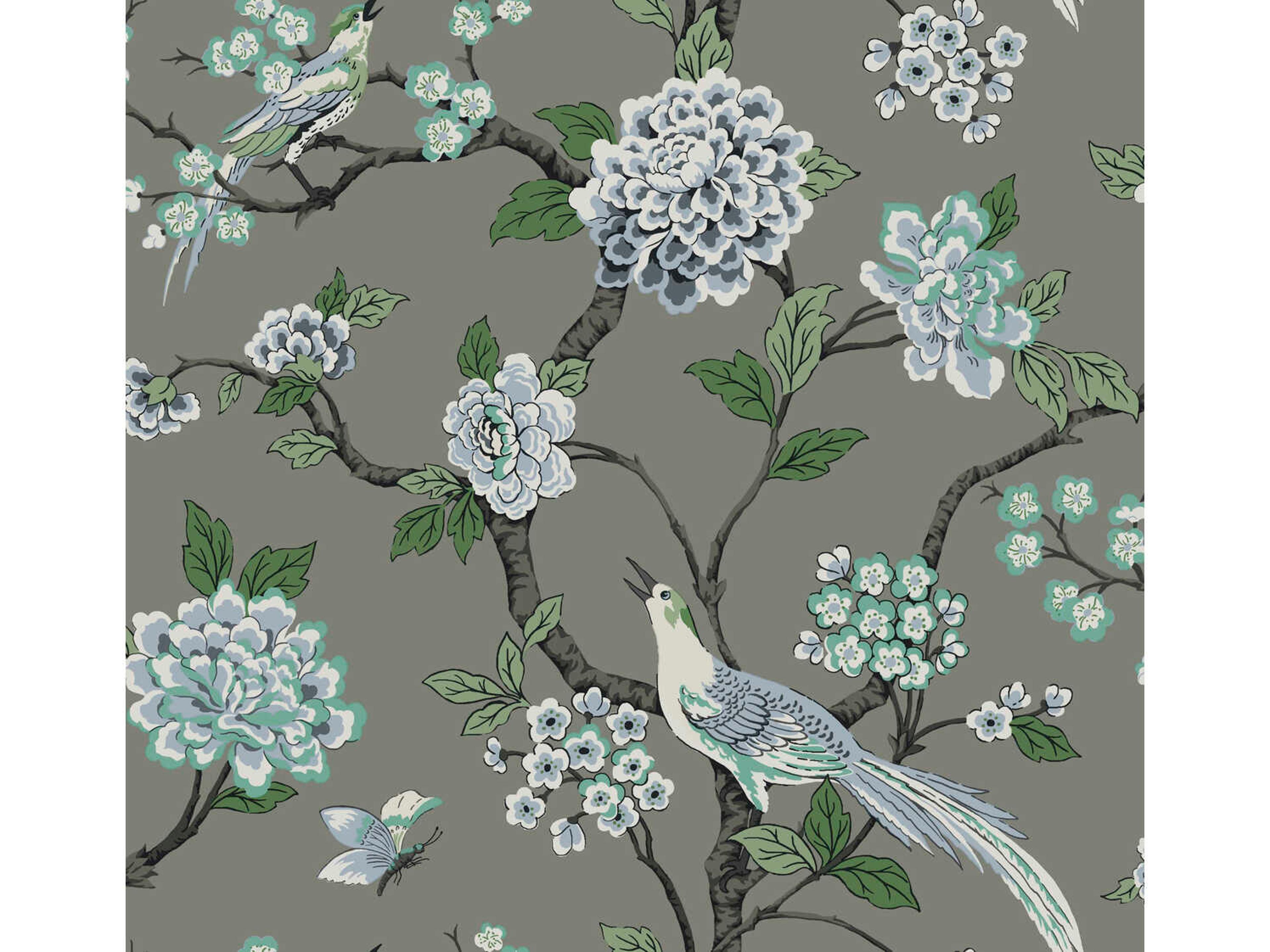 York Wallcoverings Grandmillennial Grey Fanciful Wallpaper