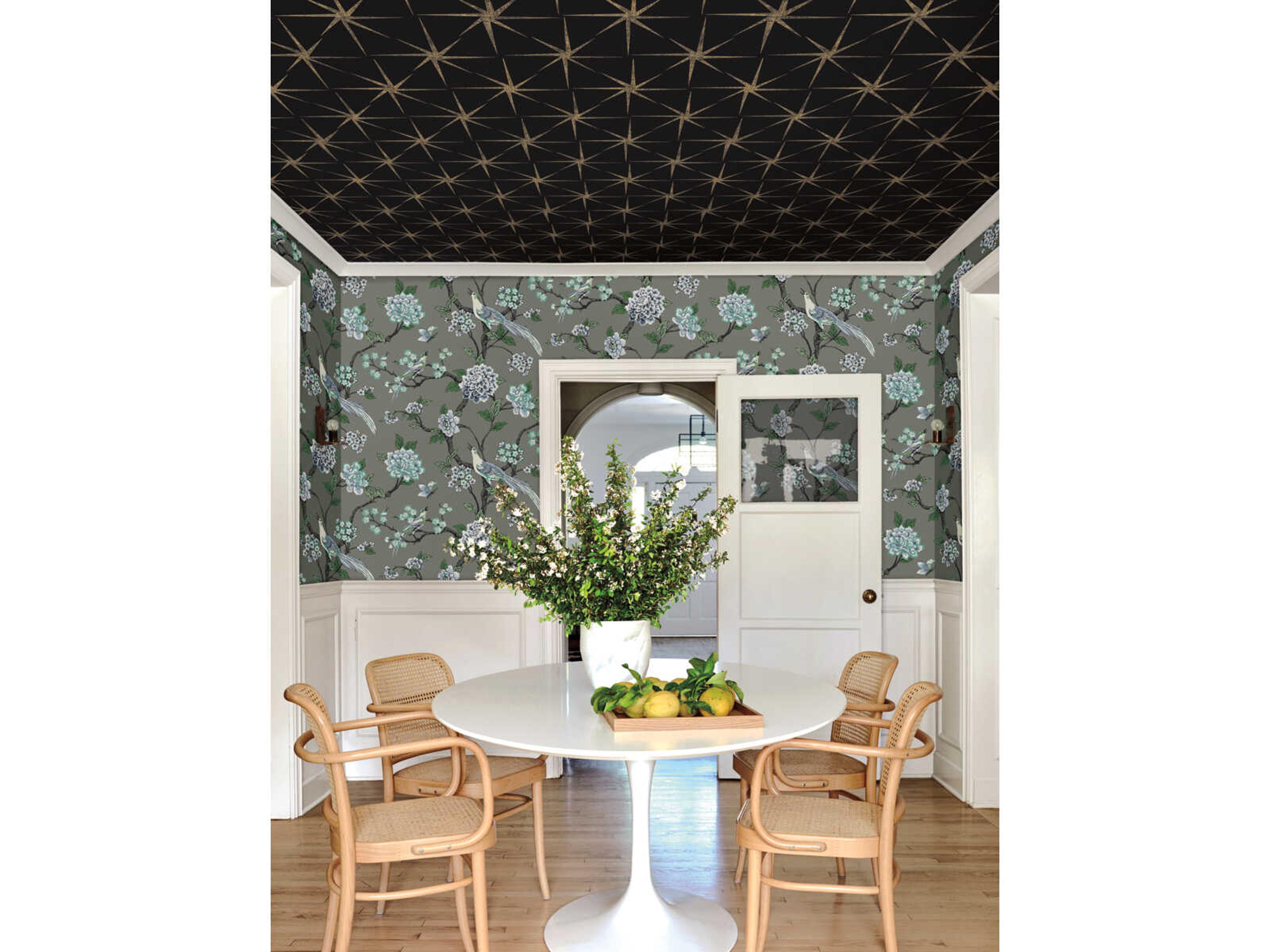 York Wallcoverings Grandmillennial Black Evening Stars Wallpaper