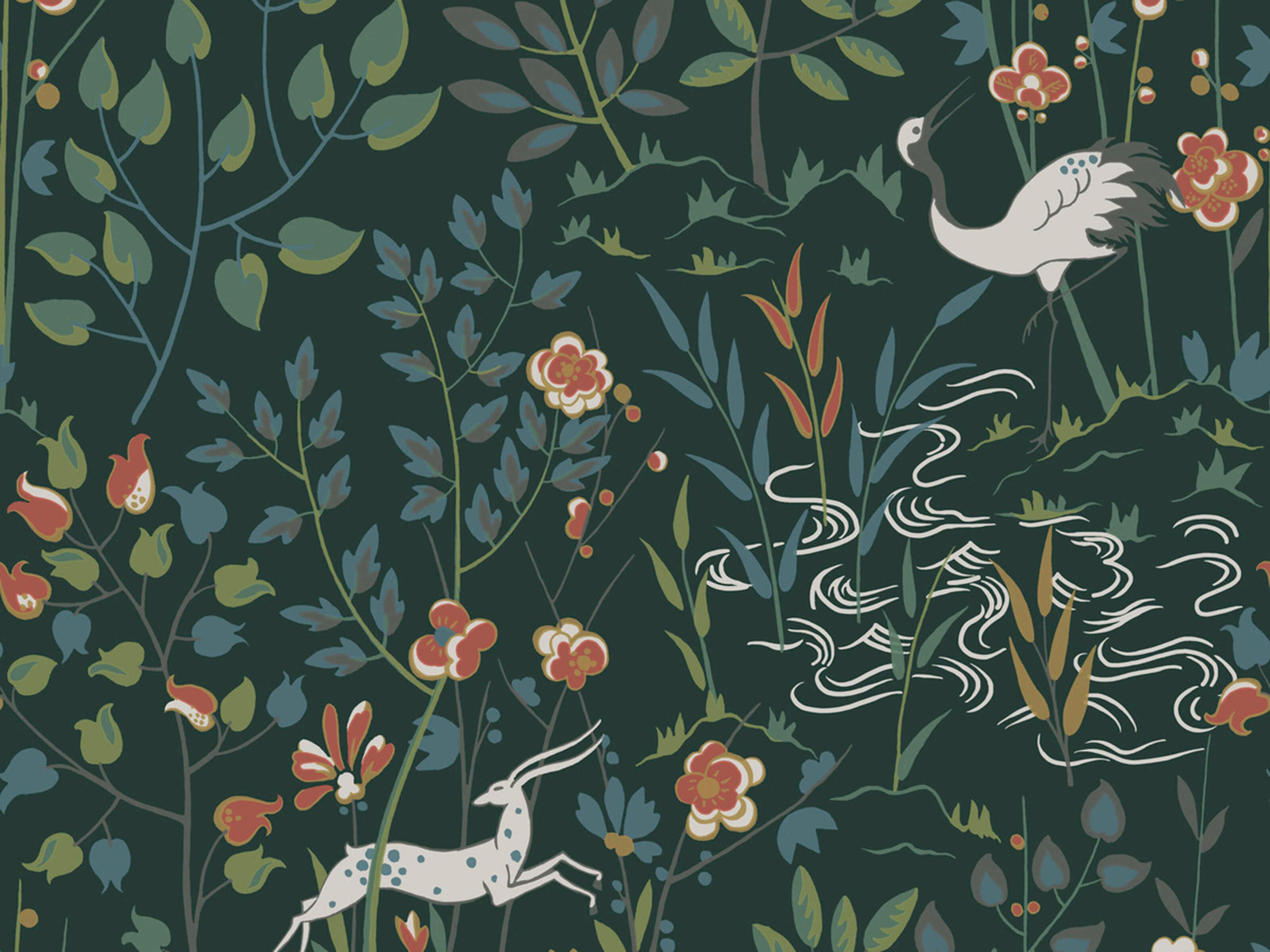 York Wallcoverings Ronald Redding Traveler Dark Green Aspen Wallpaper