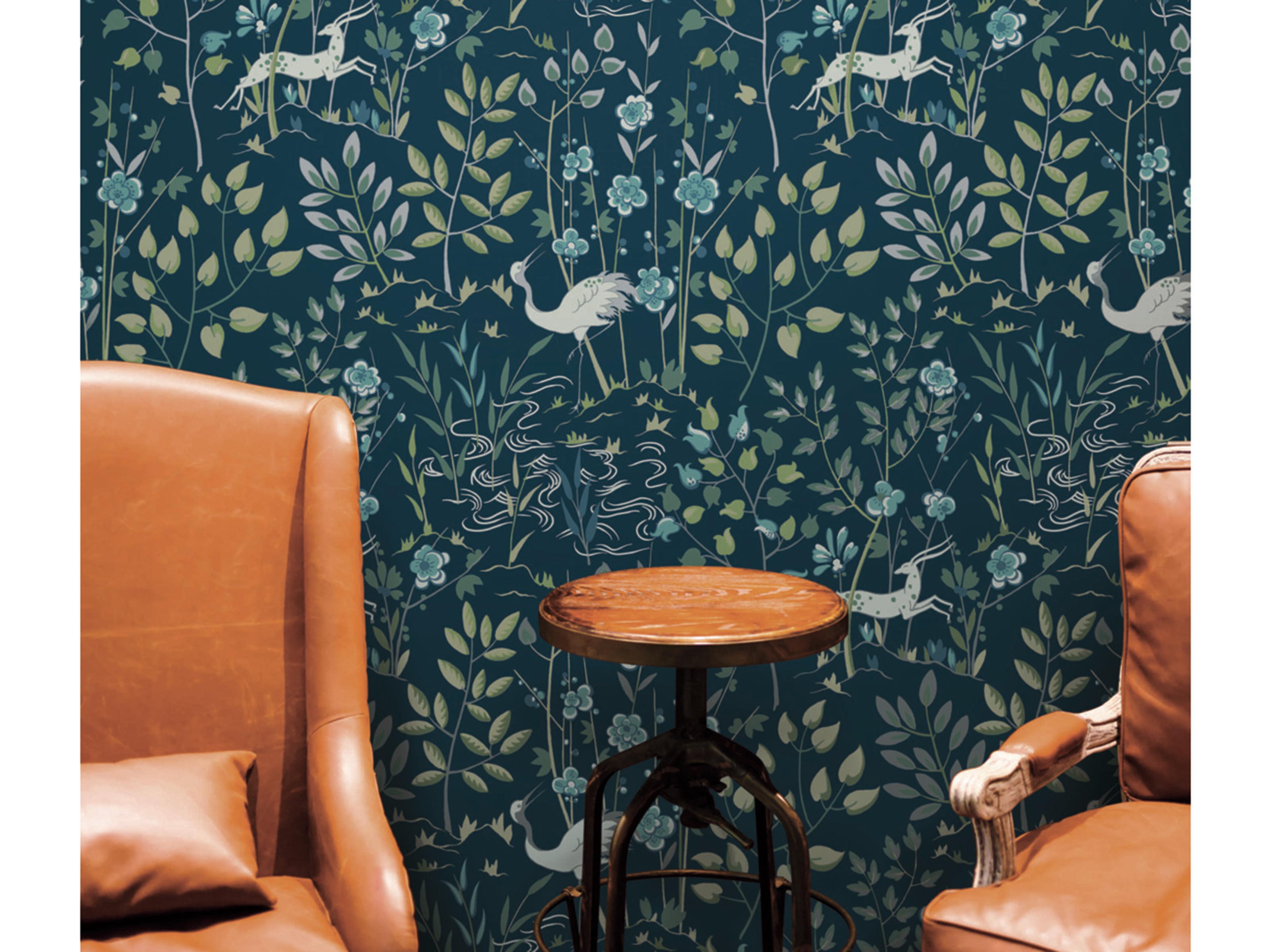 Ronald Redding Traveler Dark Blue Aspen Wallpaper