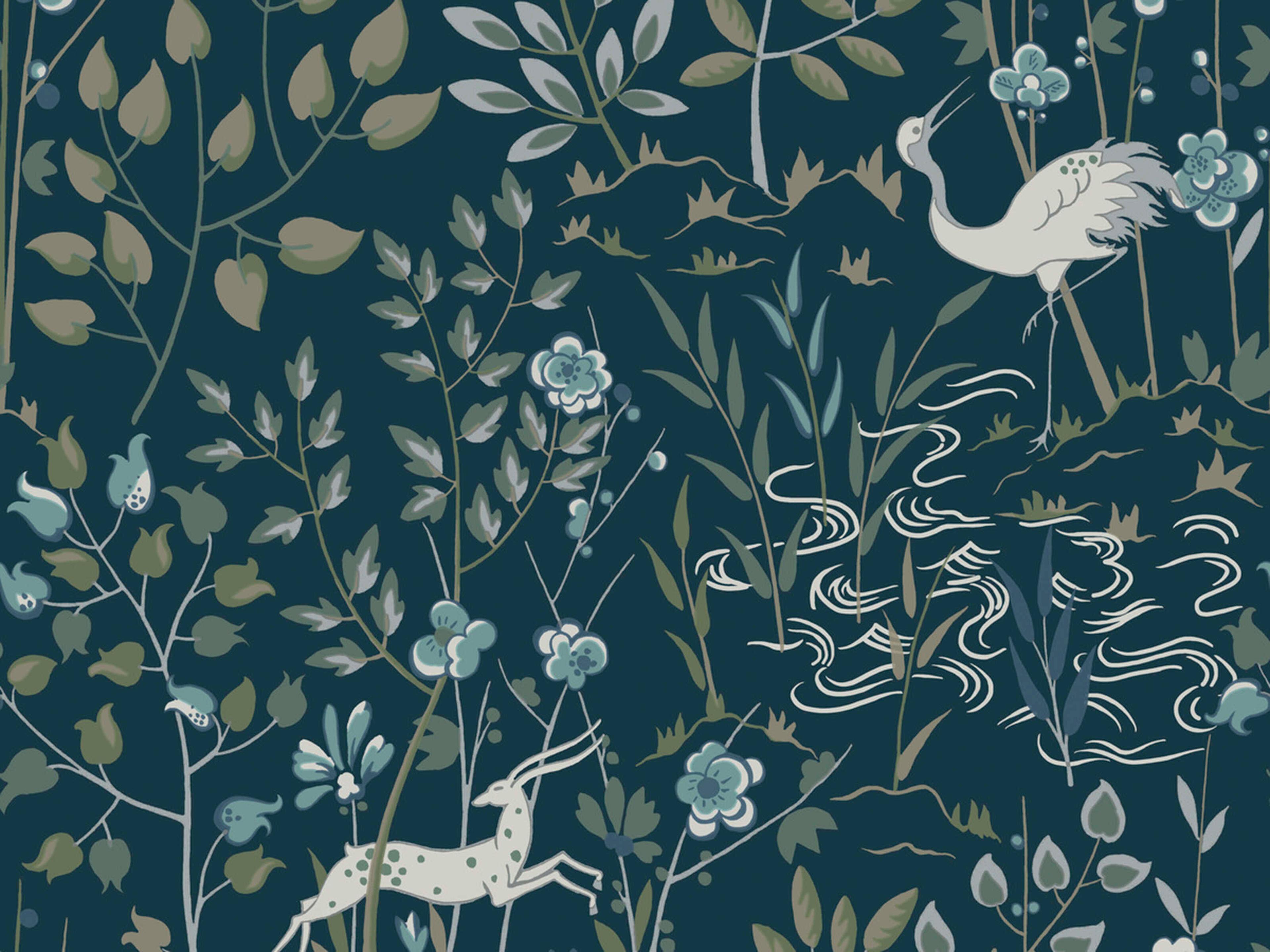 York Wallcoverings Ronald Redding Traveler Dark Blue Aspen Wallpaper