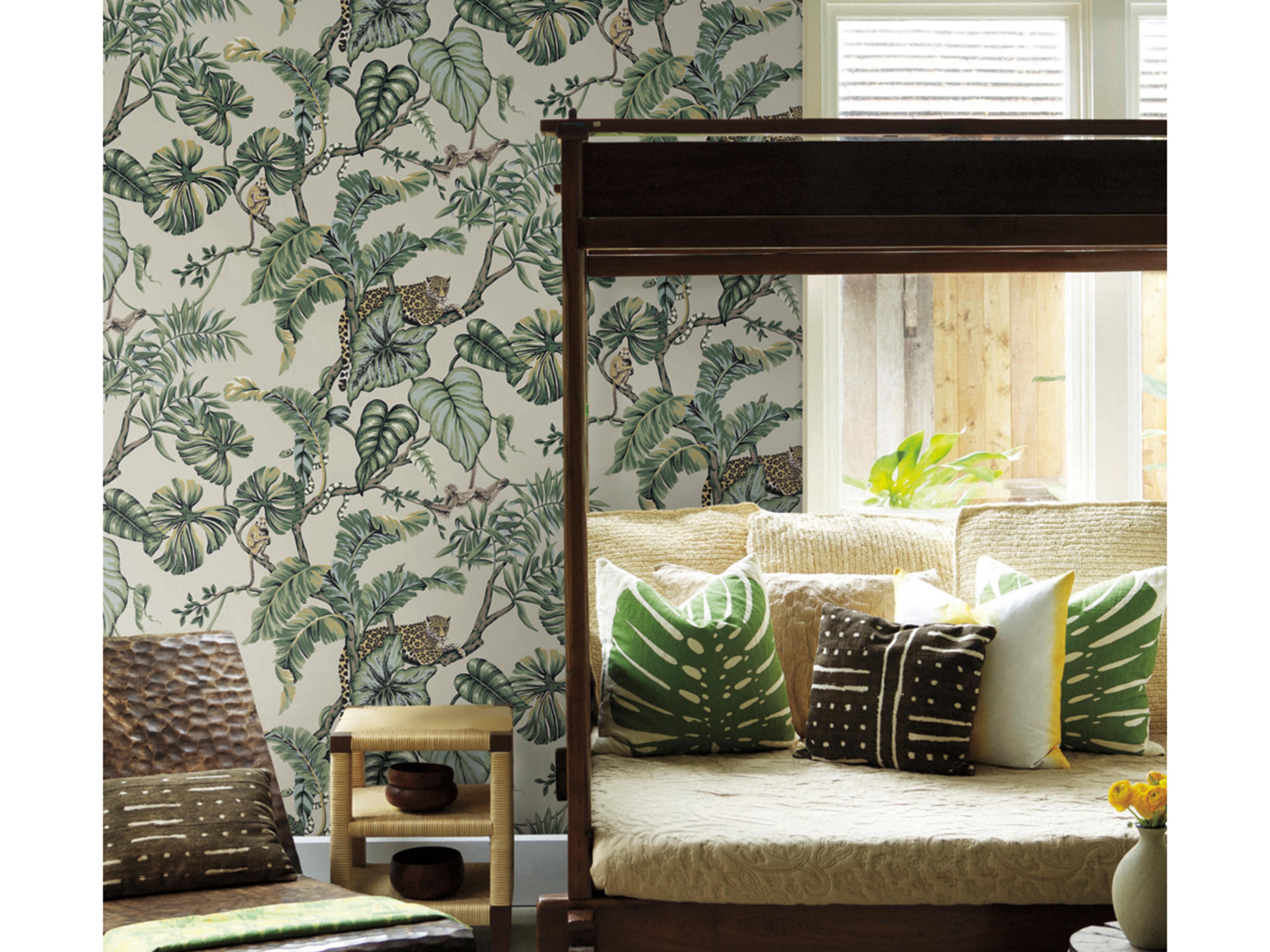 York Wallcoverings Ronald Redding Traveler Beige Jungle Cat Wallpaper