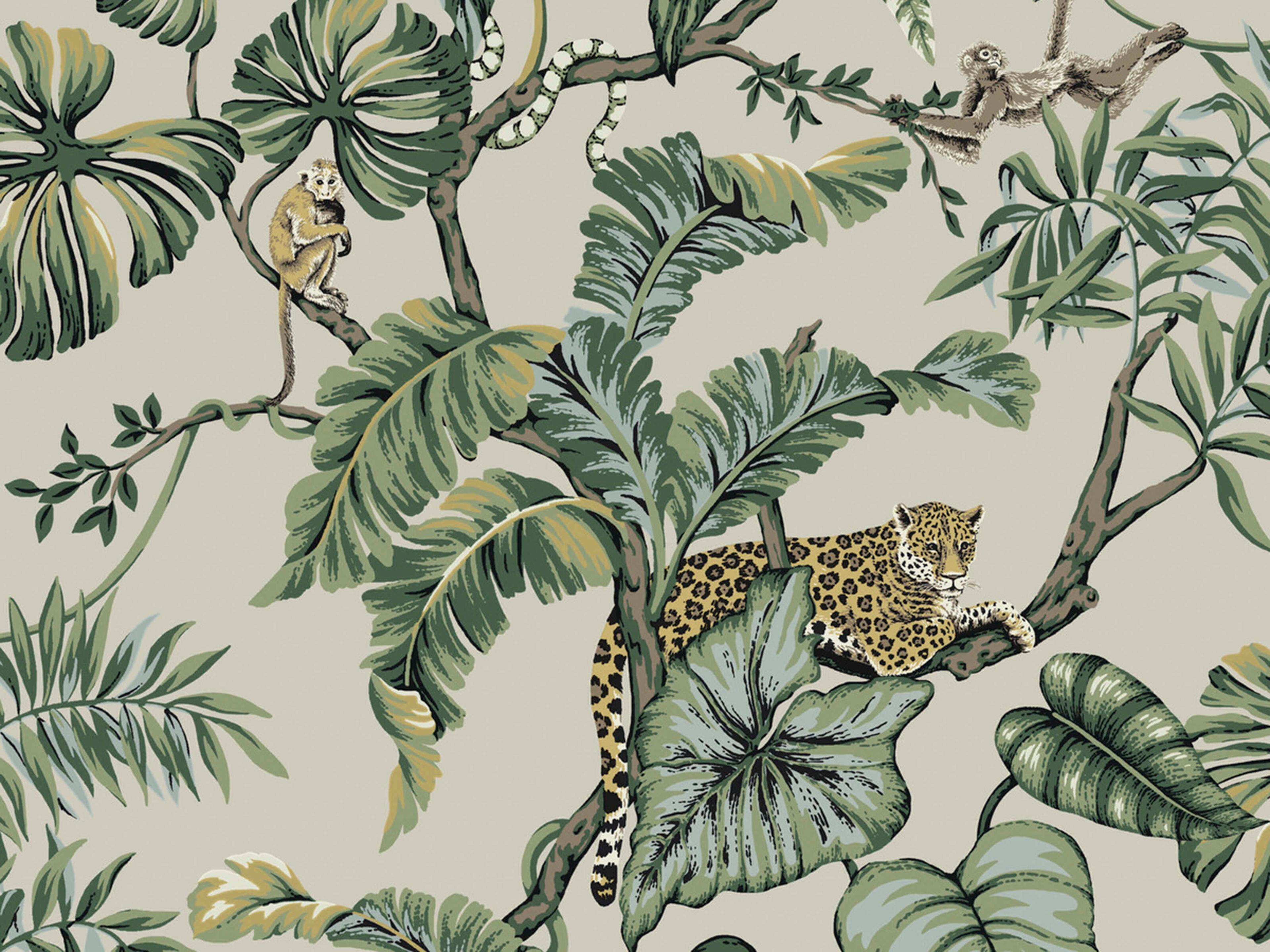 York Wallcoverings Ronald Redding Traveler Beige Jungle Cat Wallpaper
