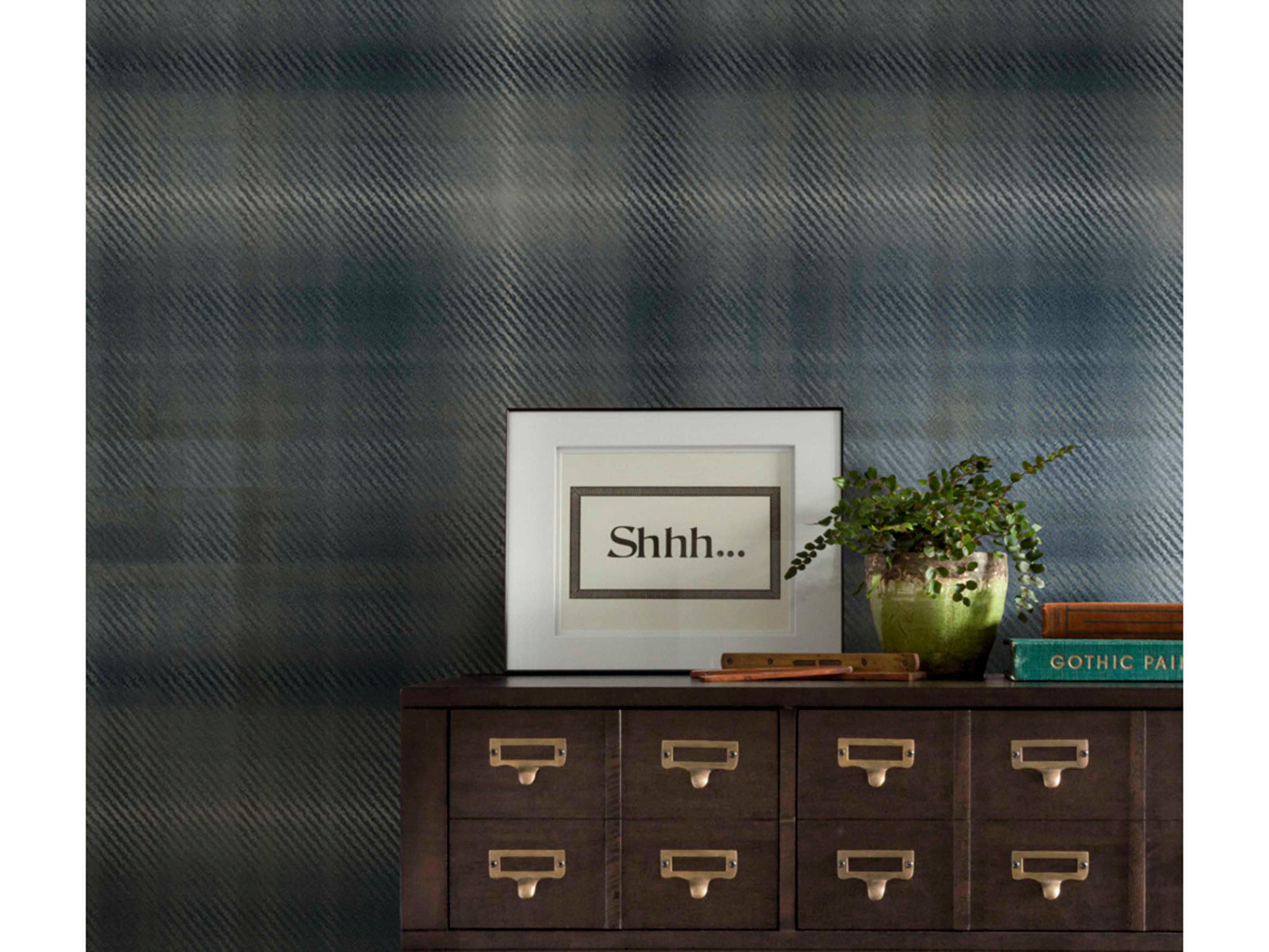 York Wallcoverings Ronald Redding Traveler Blue Sterling Plaid Wallpaper