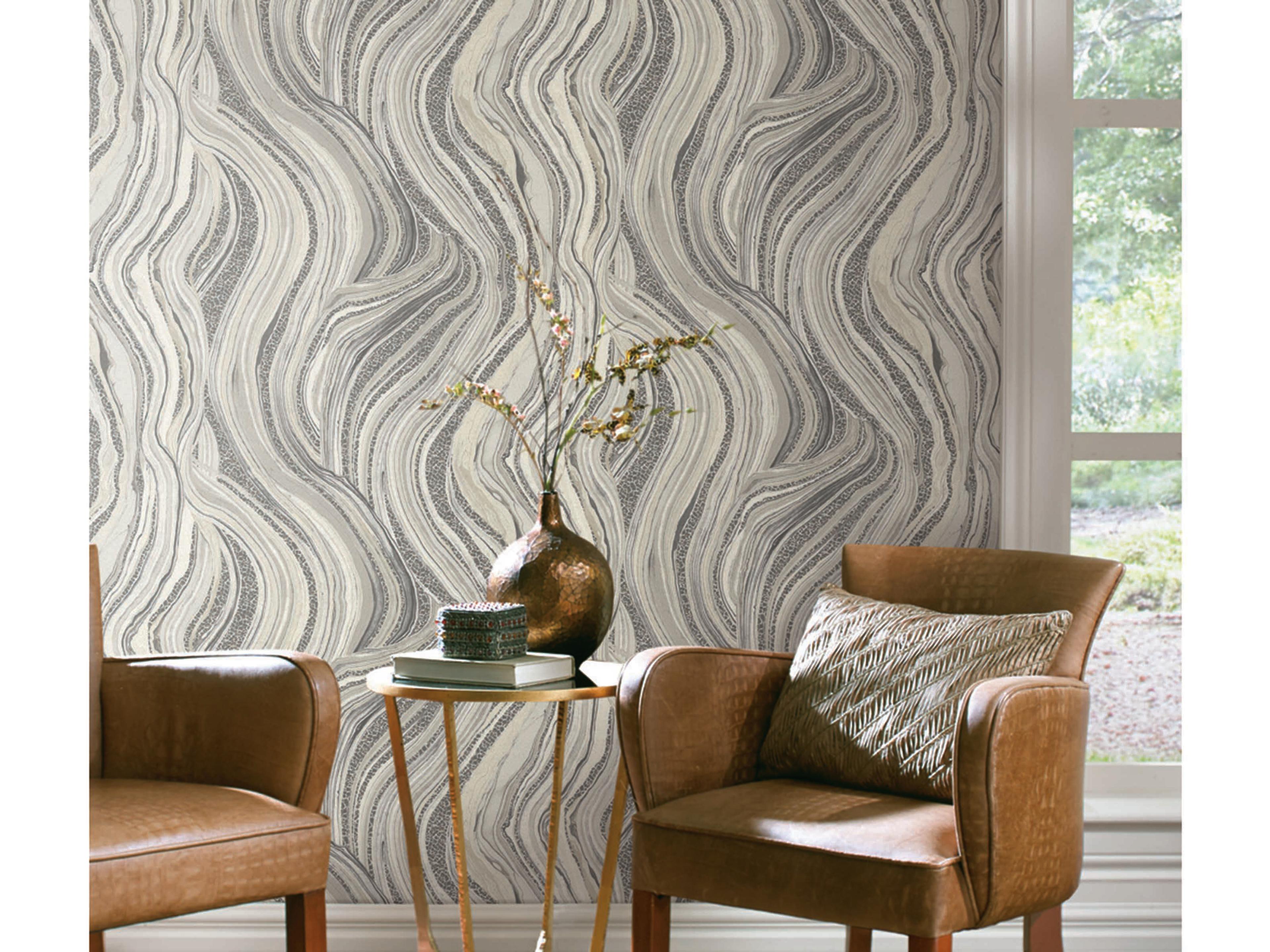 York Wallcoverings Ronald Redding Traveler Grey Streaming Cheetah Wallpaper