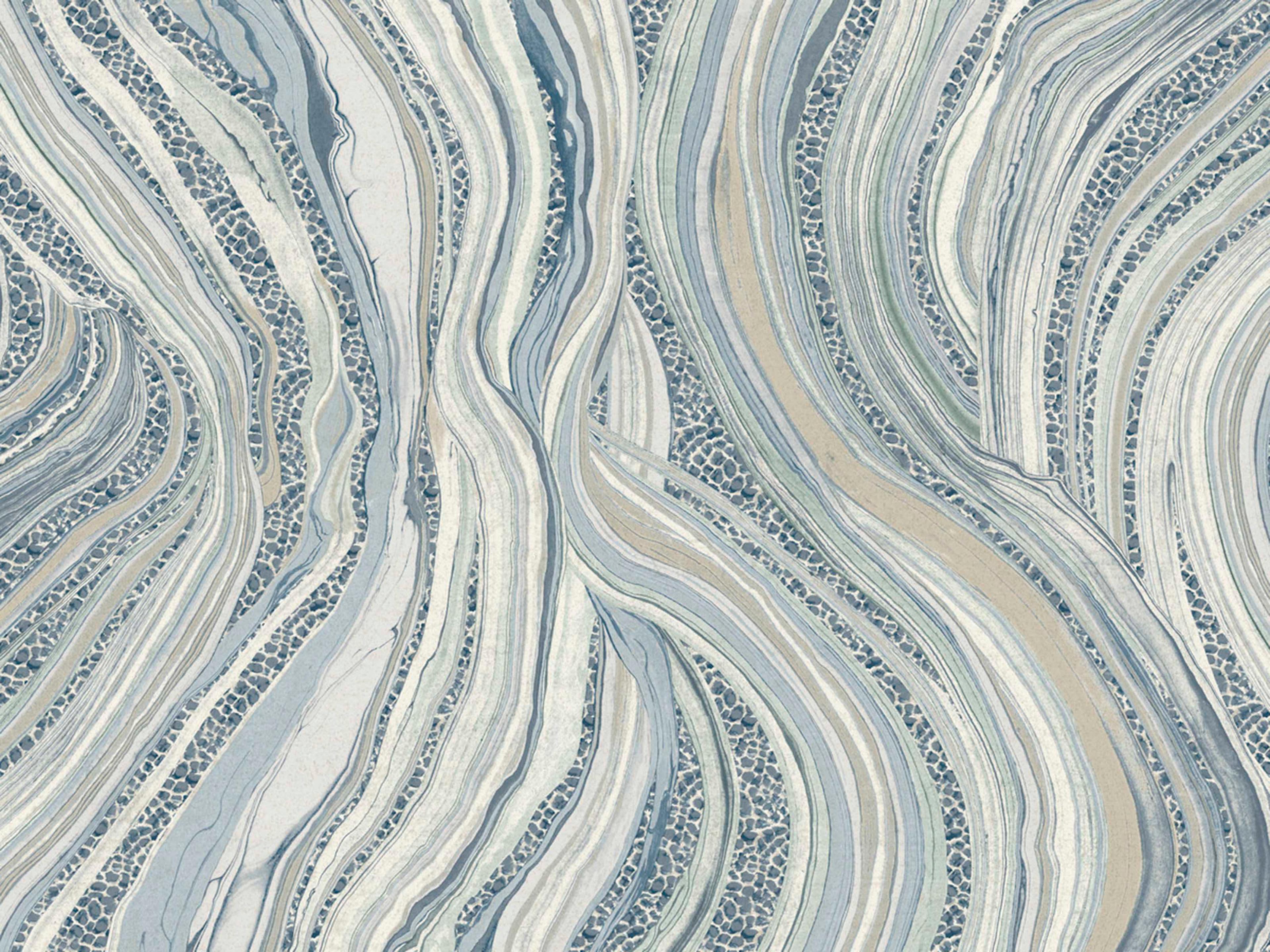 York Wallcoverings Ronald Redding Traveler Blue Streaming Cheetah Wallpaper