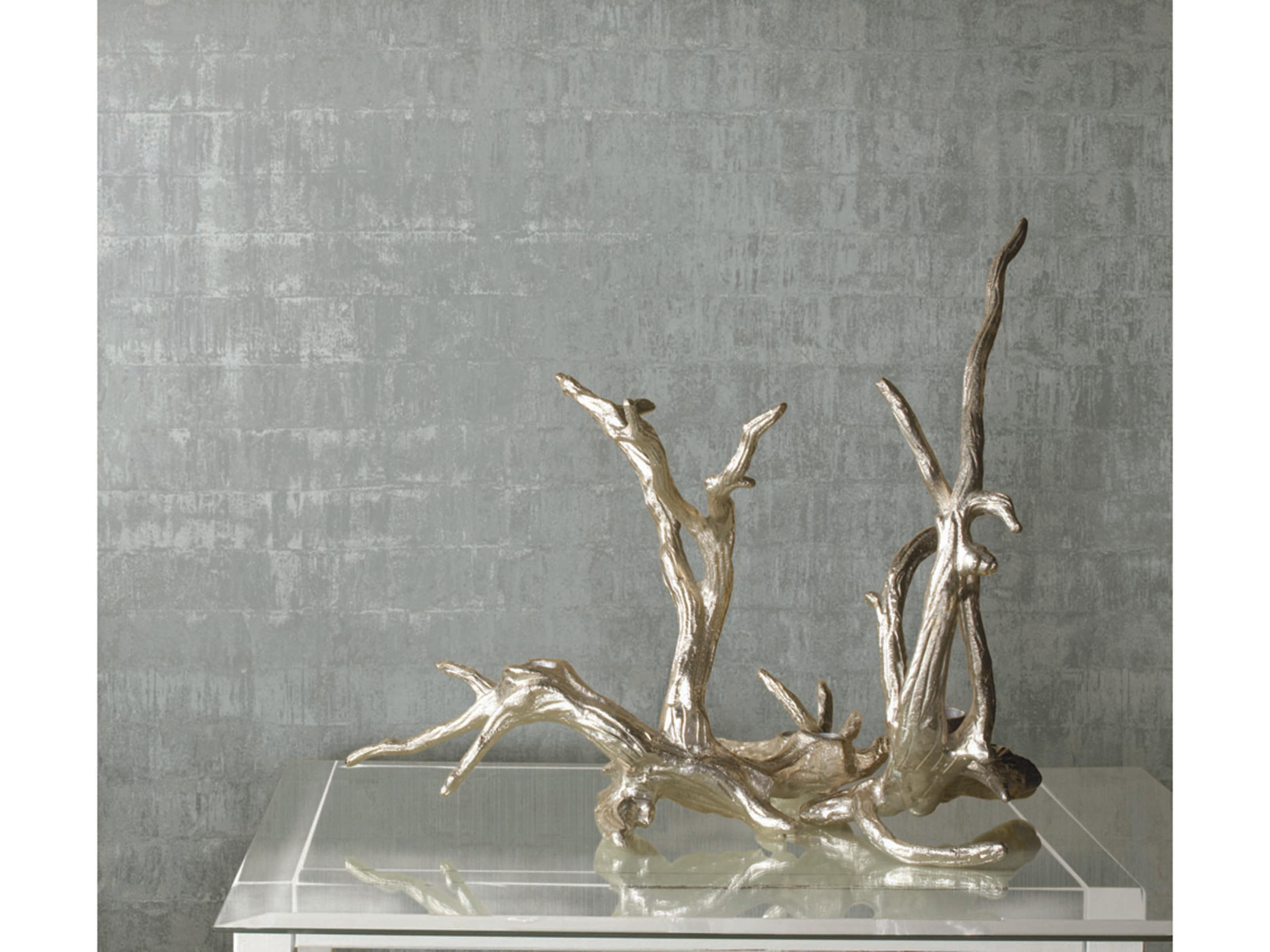 York Wallcoverings Ronald Redding 24 Karat Silver Liquid Metal Wallpaper