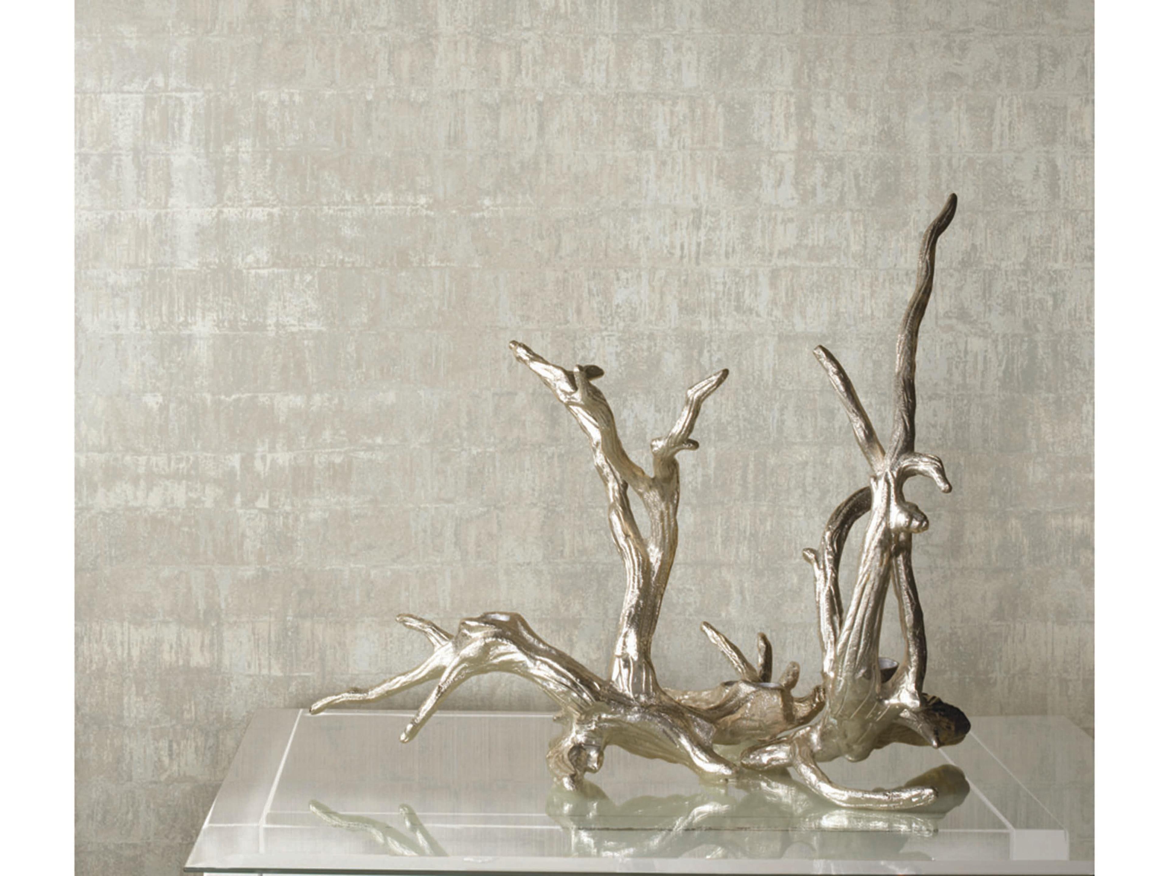York Wallcoverings Ronald Redding 24 Karat Pearl Liquid Metal Wallpaper