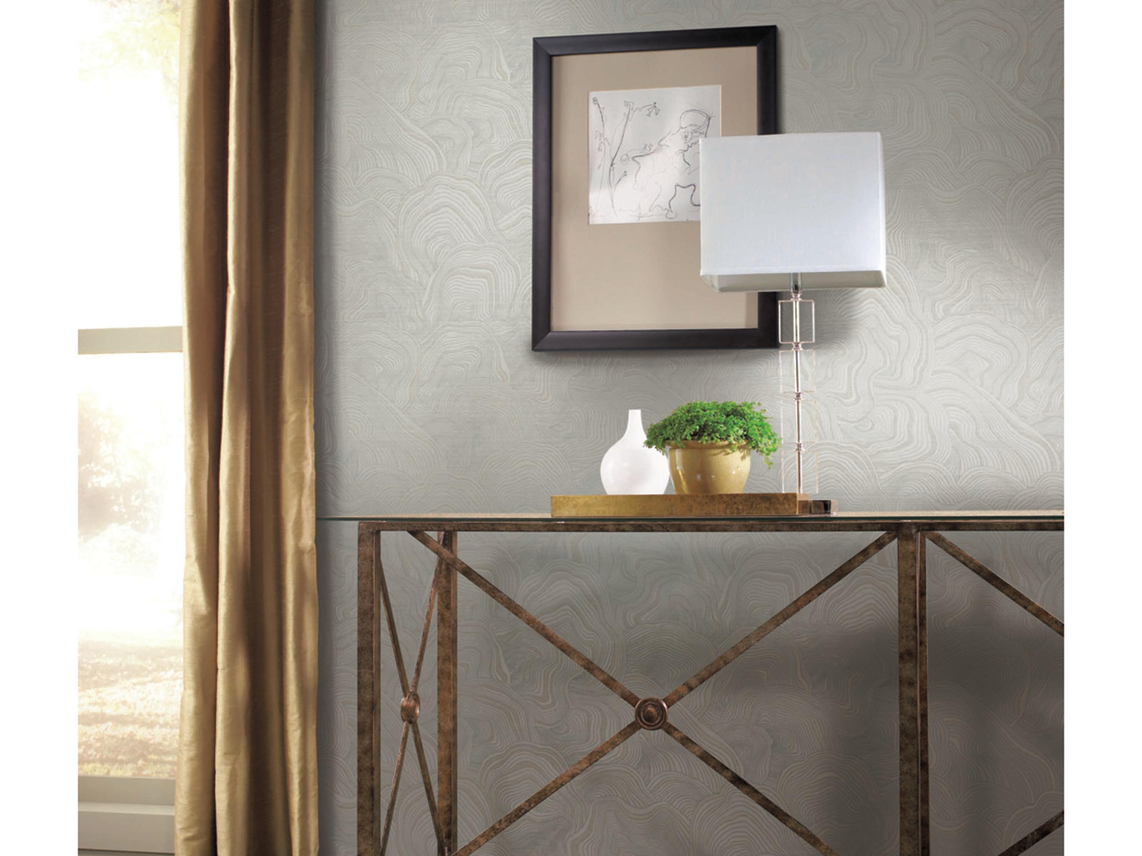 York Wallcoverings Ronald Redding 24 Karat Taupe Geodes Wallpaper