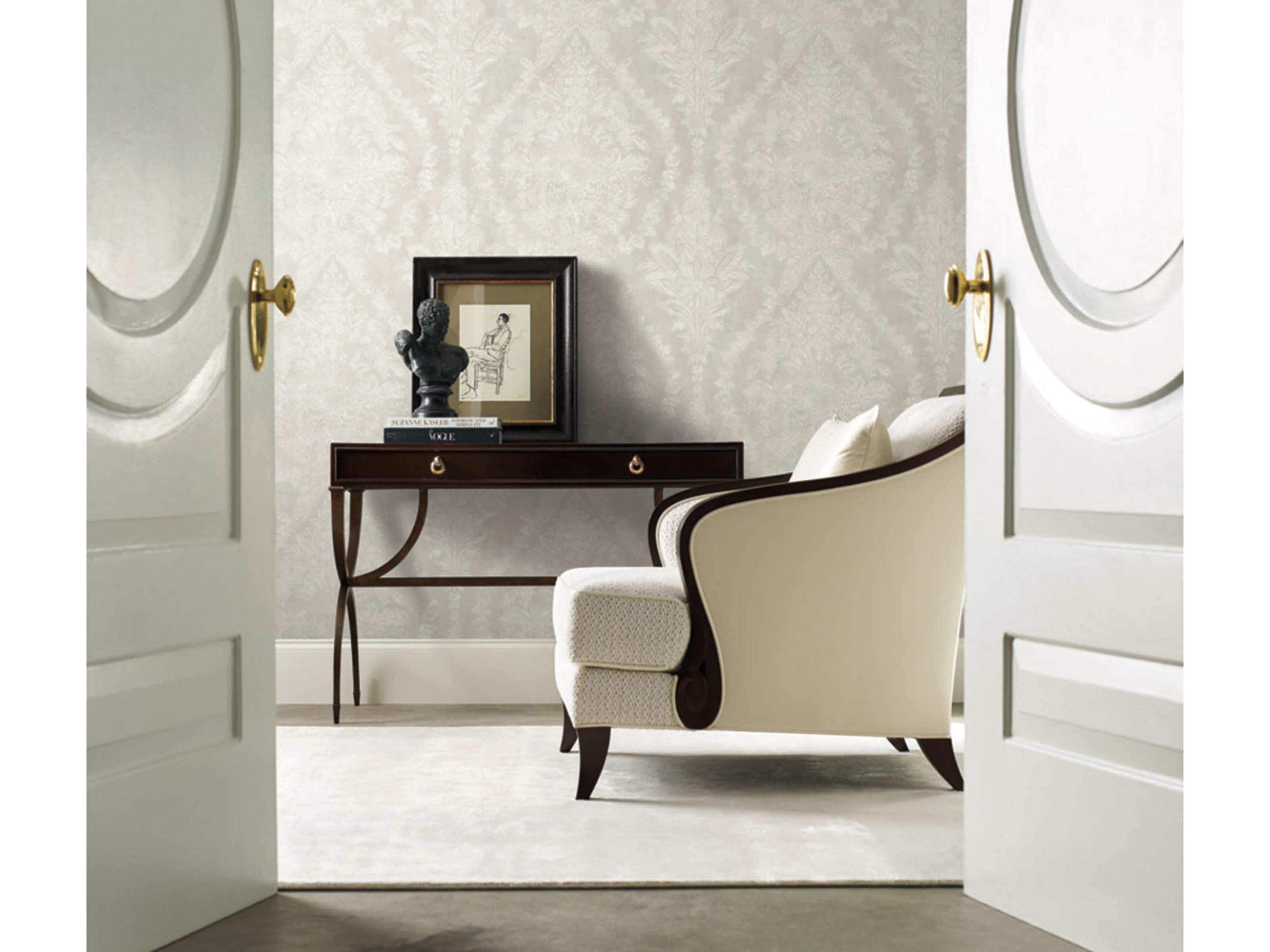 Ronald Redding 24 Karat Cream Charleston Damask Wallpaper