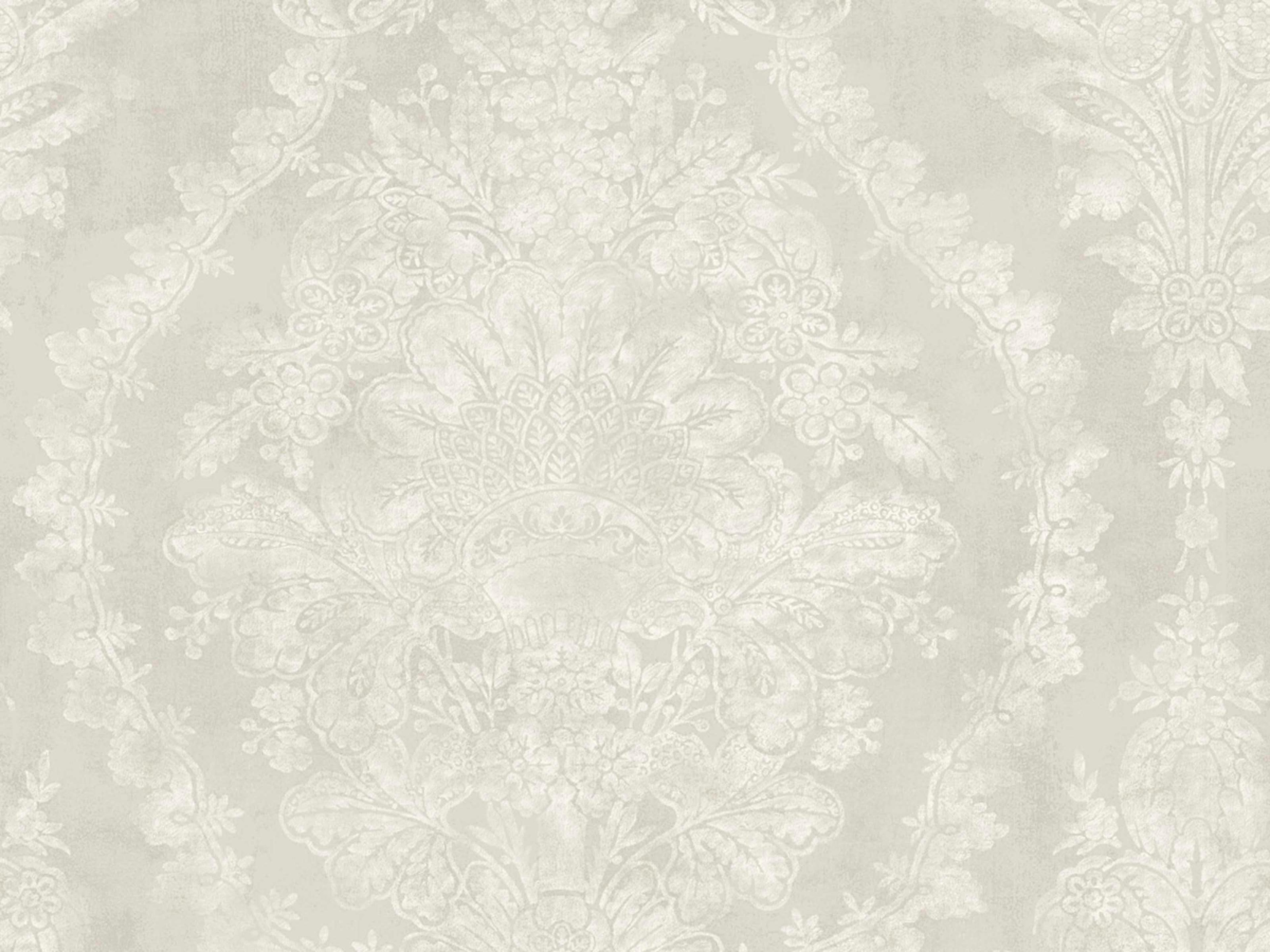 York Wallcoverings Ronald Redding 24 Karat Cream Charleston Damask Wallpaper