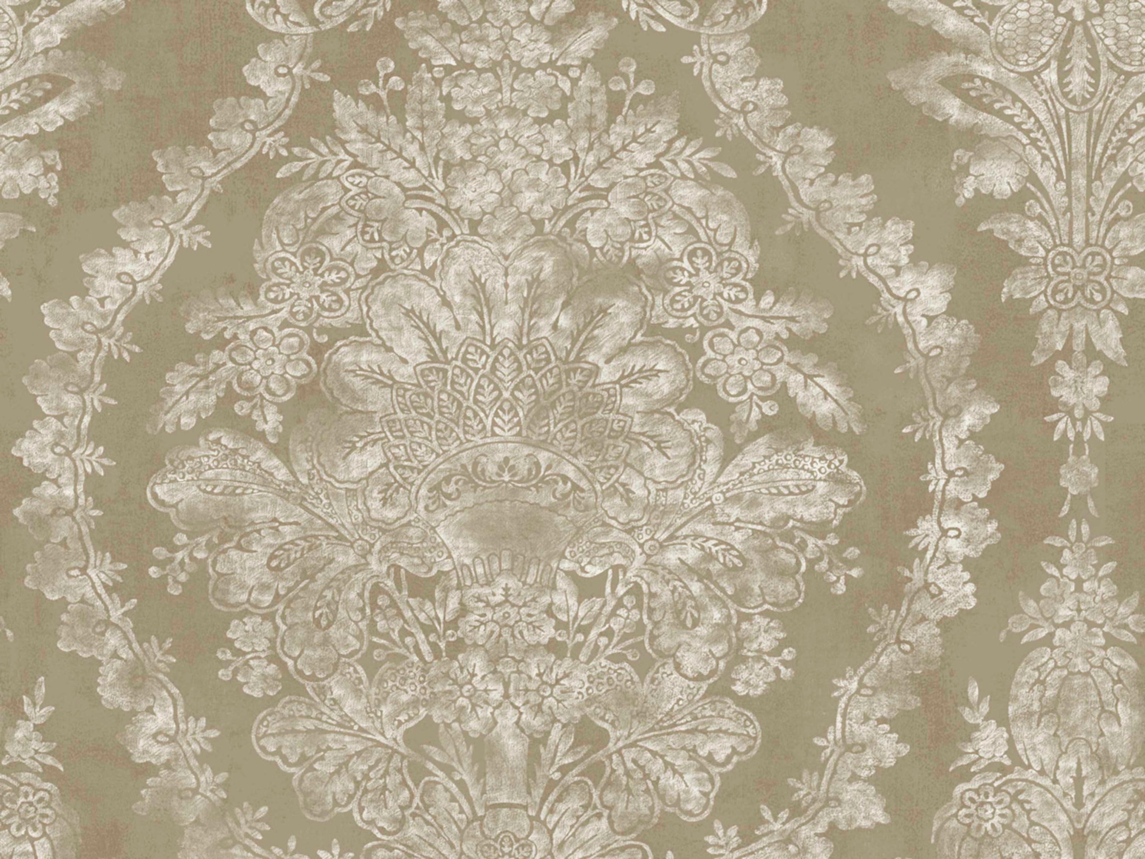York Wallcoverings Ronald Redding 24 Karat Bronze Charleston Damask Wallpaper