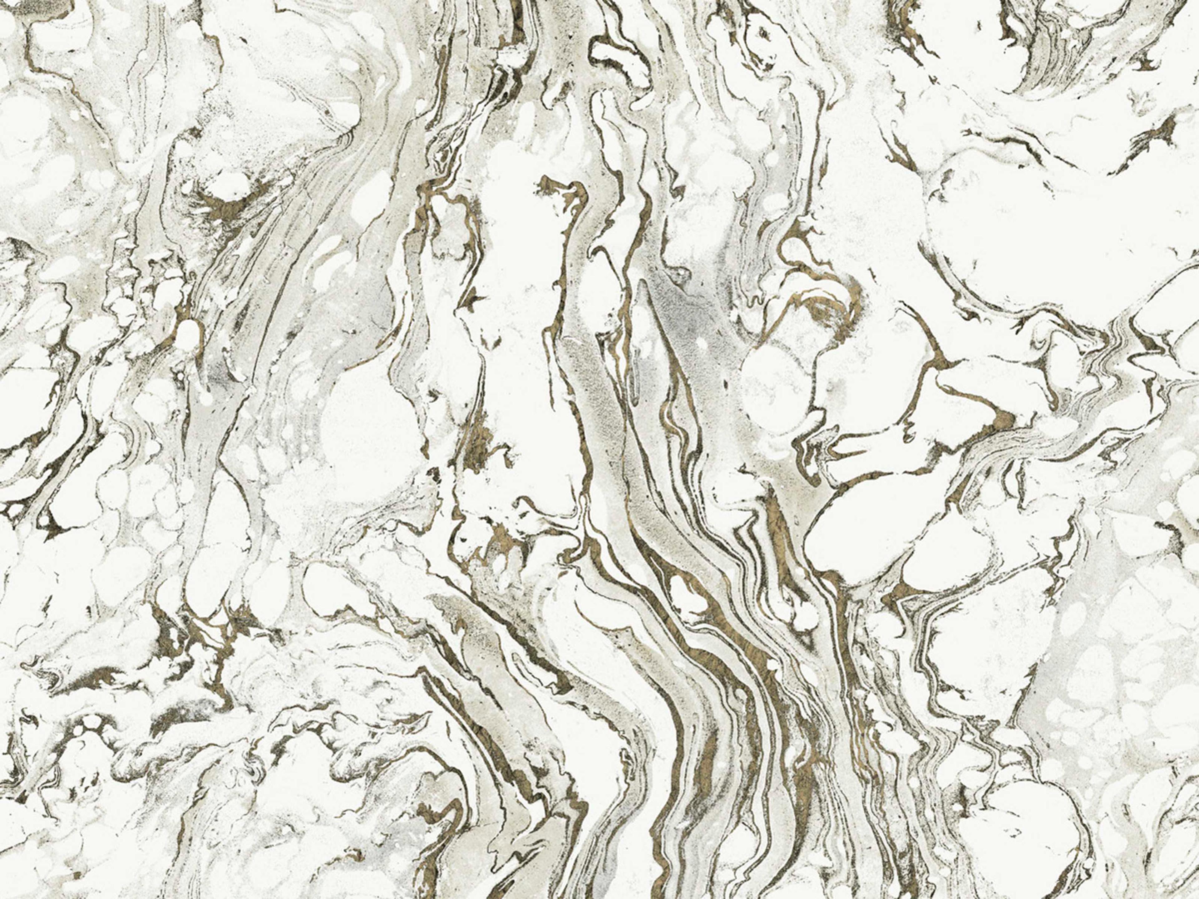 York Wallcoverings Ronald Redding 24 Karat Black White Polished Marble Wallpaper