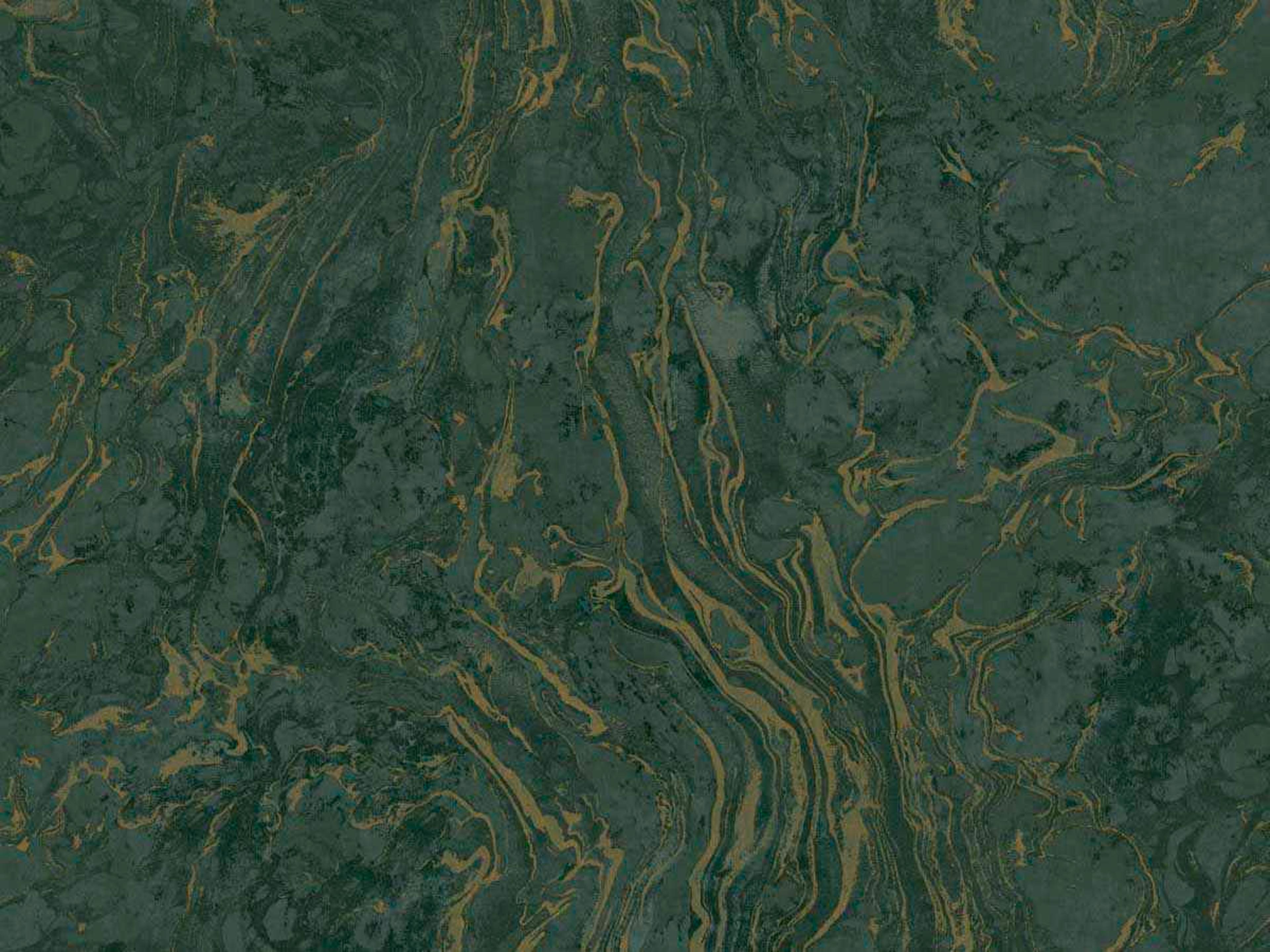 York Wallcoverings Ronald Redding 24 Karat Green Polished Marble Wallpaper