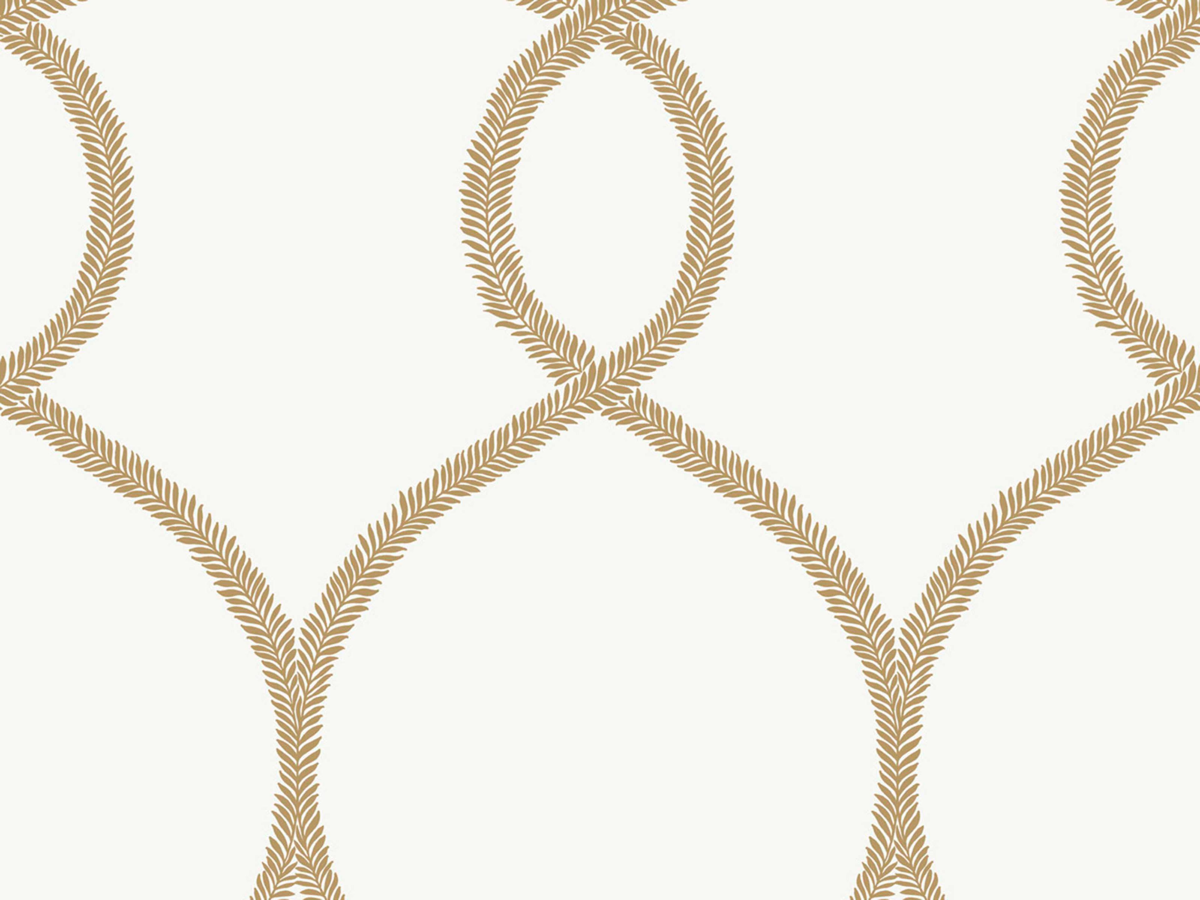 York Wallcoverings Ronald Redding 24 Karat Gold Laurel Leaf Ogee Wallpaper