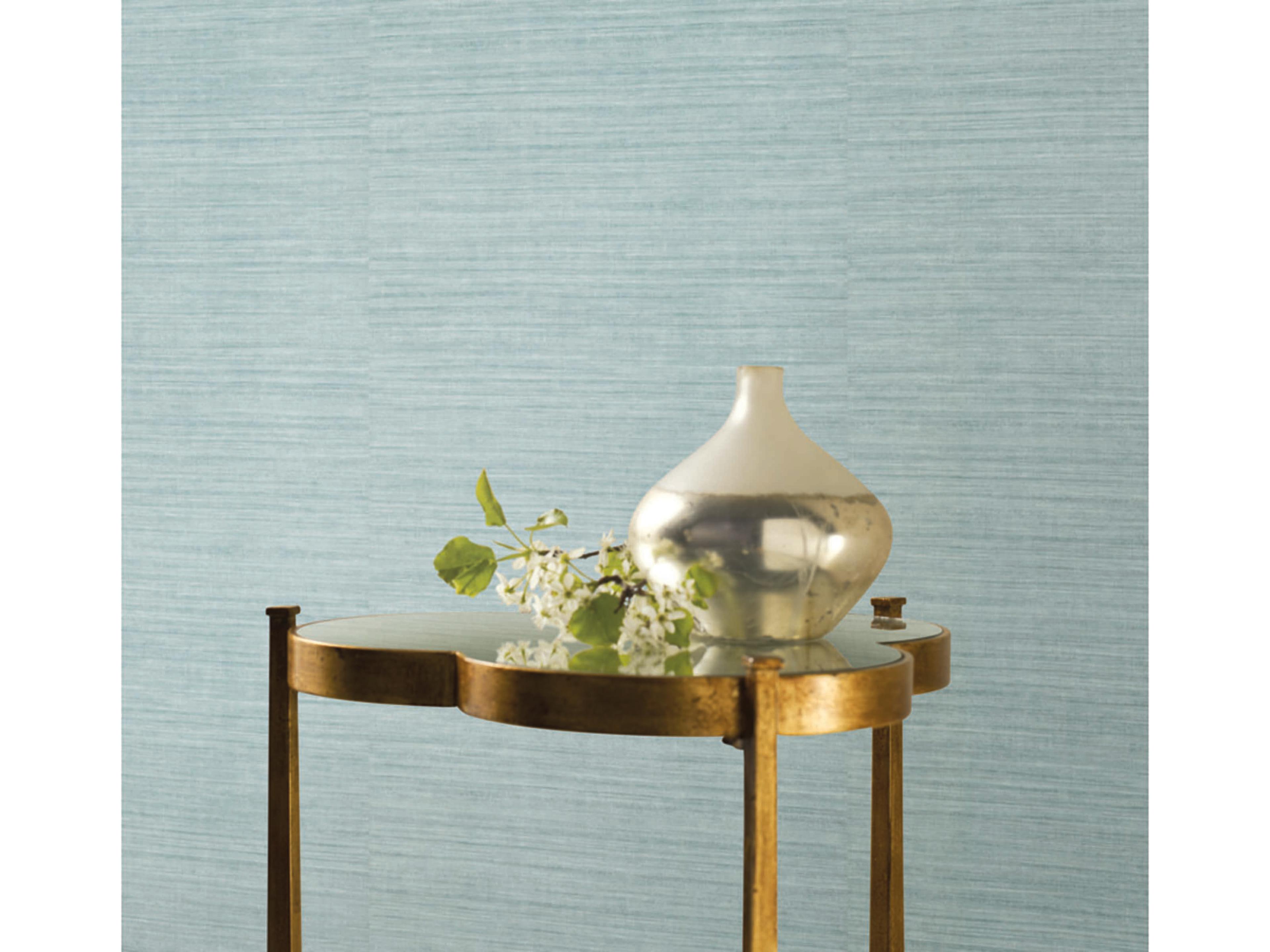 York Wallcoverings Ronald Redding 24 Karat Blue Silk Elegance Wallpaper
