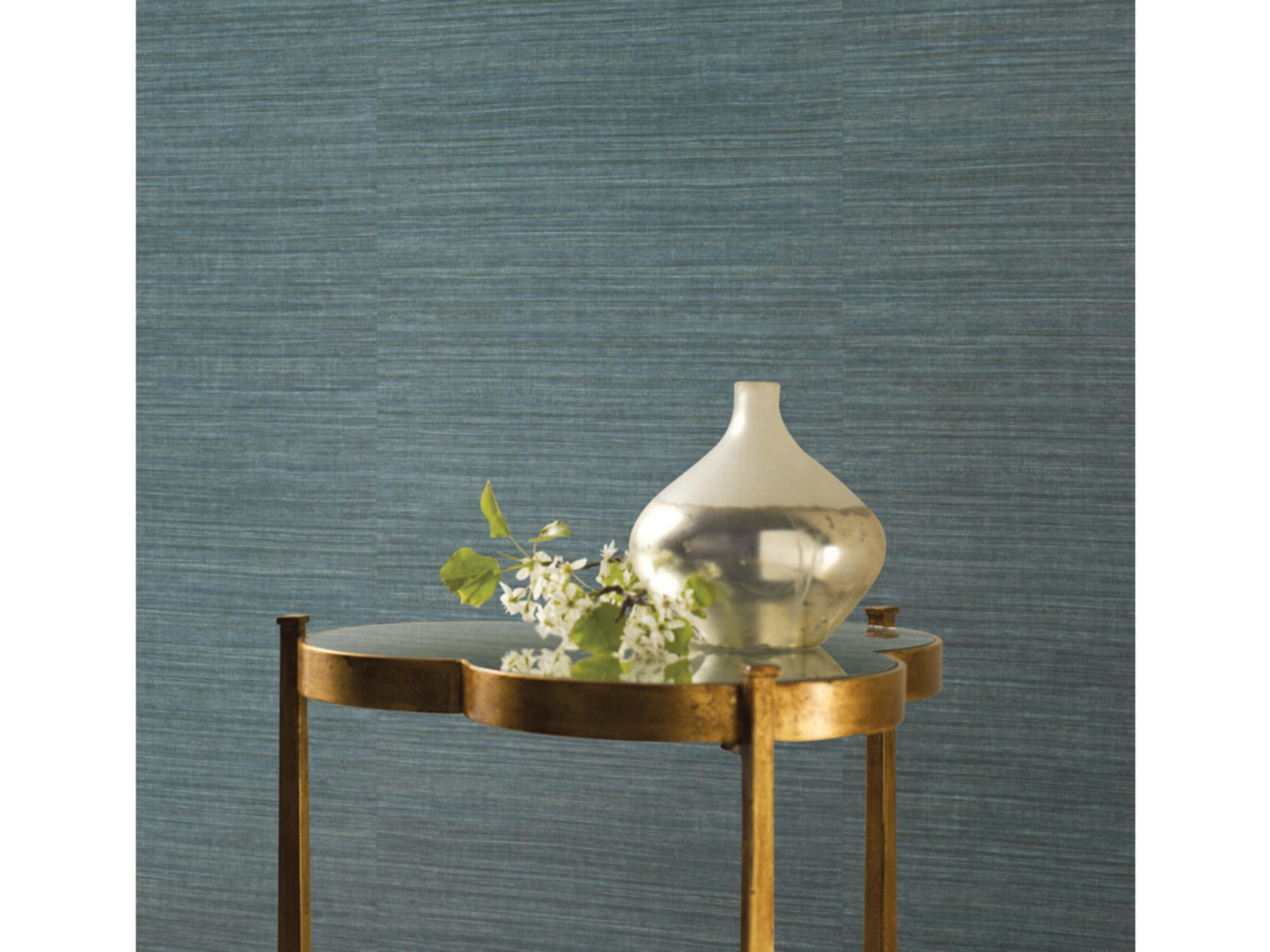 Ronald Redding 24 Karat Dark Blue Silk Elegance Wallpaper