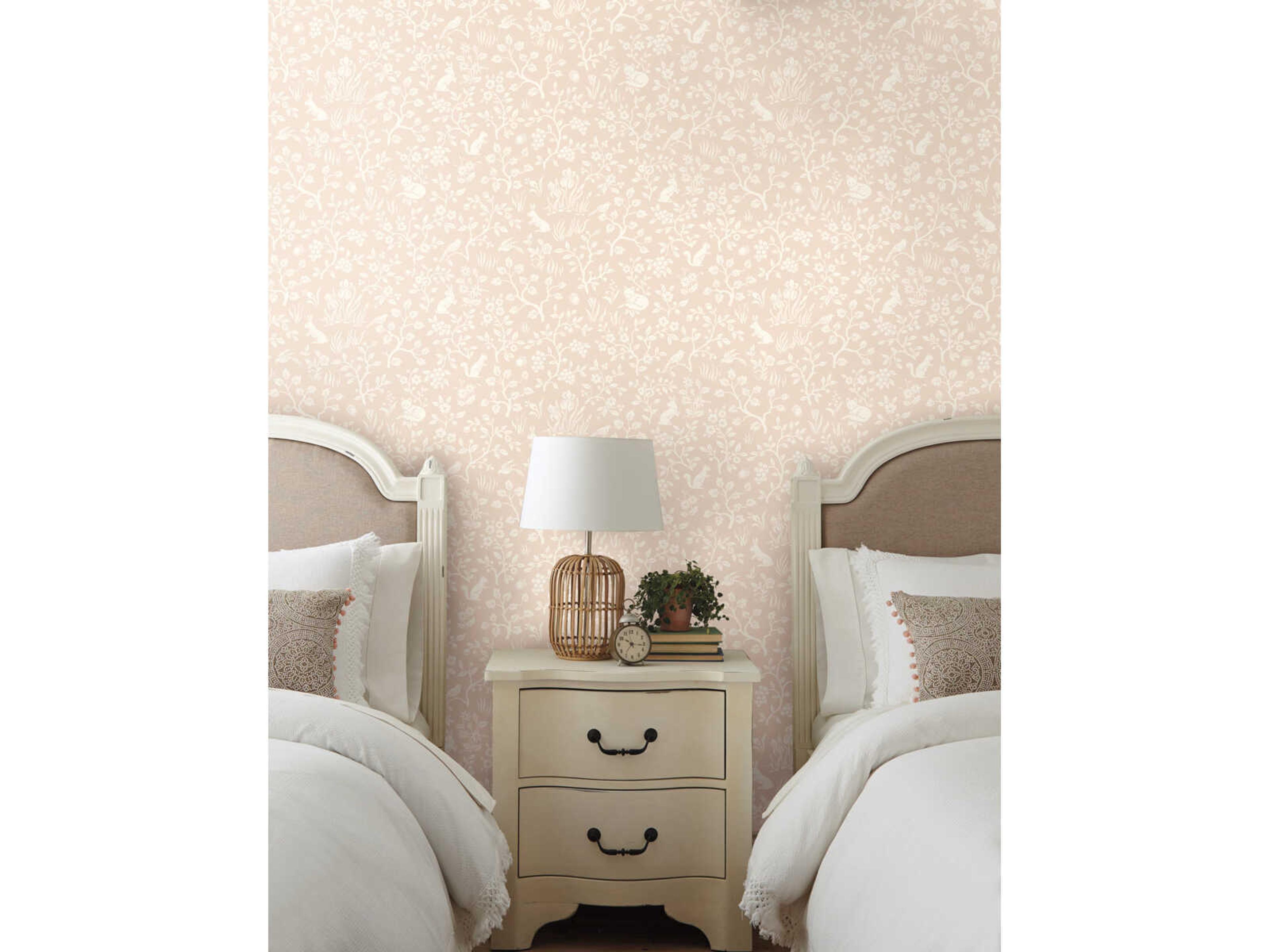 Magnolia Home Artful Prints & Patterns Pink Fox & Hare Wallpaper