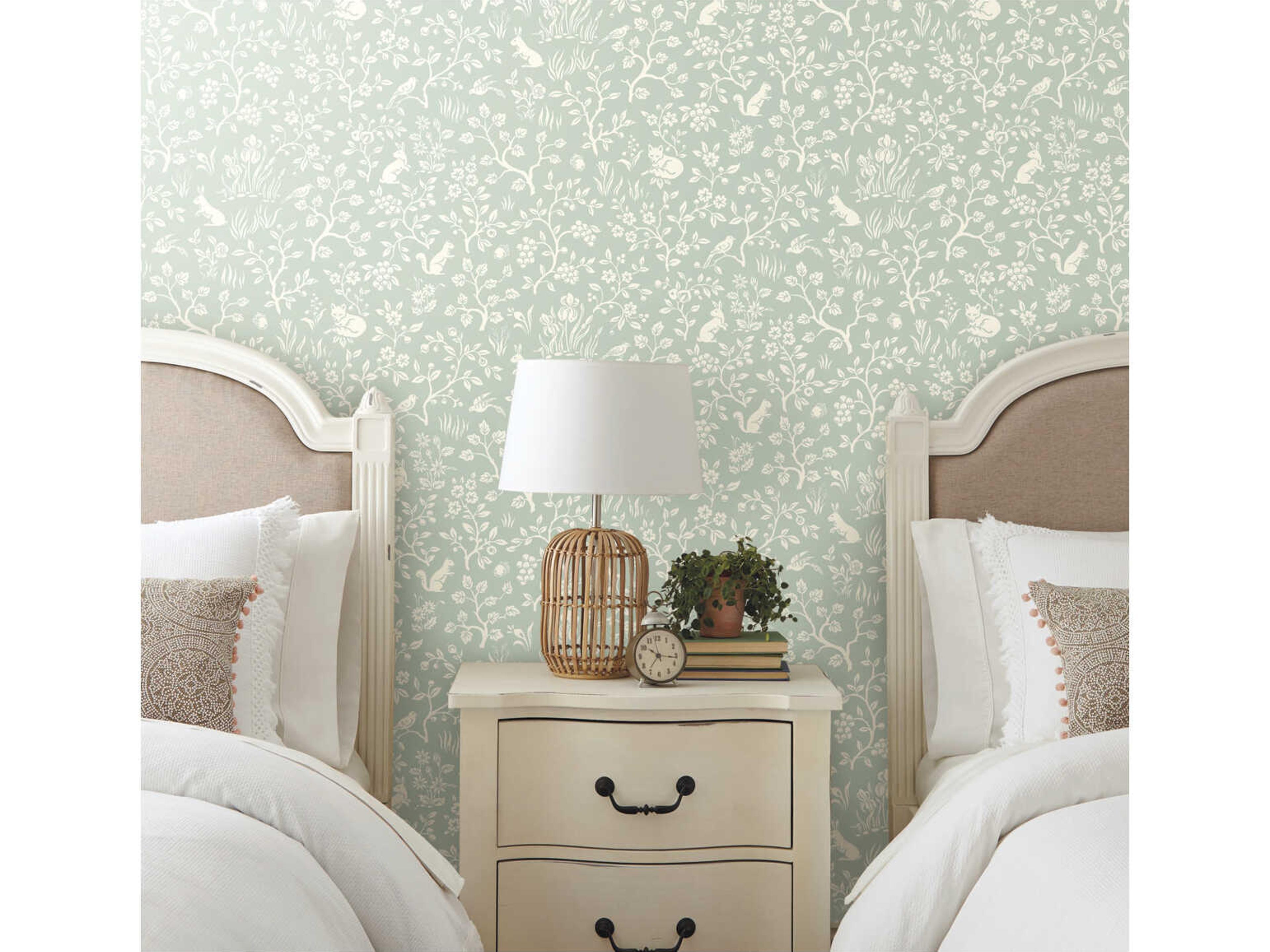 York Wallcoverings Magnolia Home Artful Prints & Patterns Green Fox & Hare Wallpaper